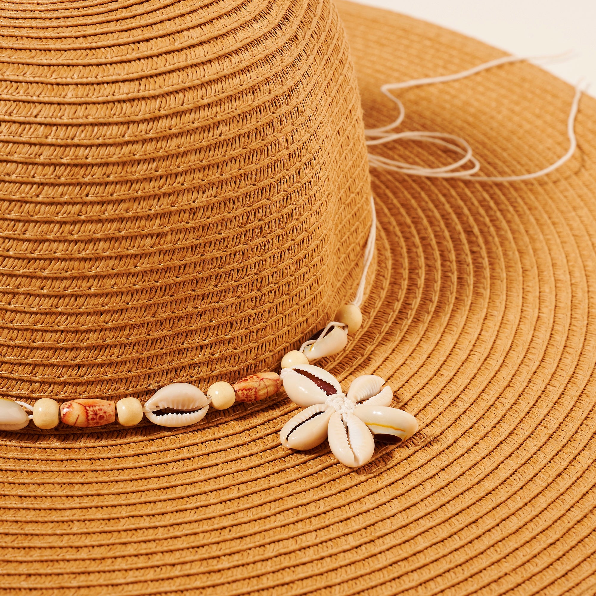 Sea Shell Straw Floppy Hat