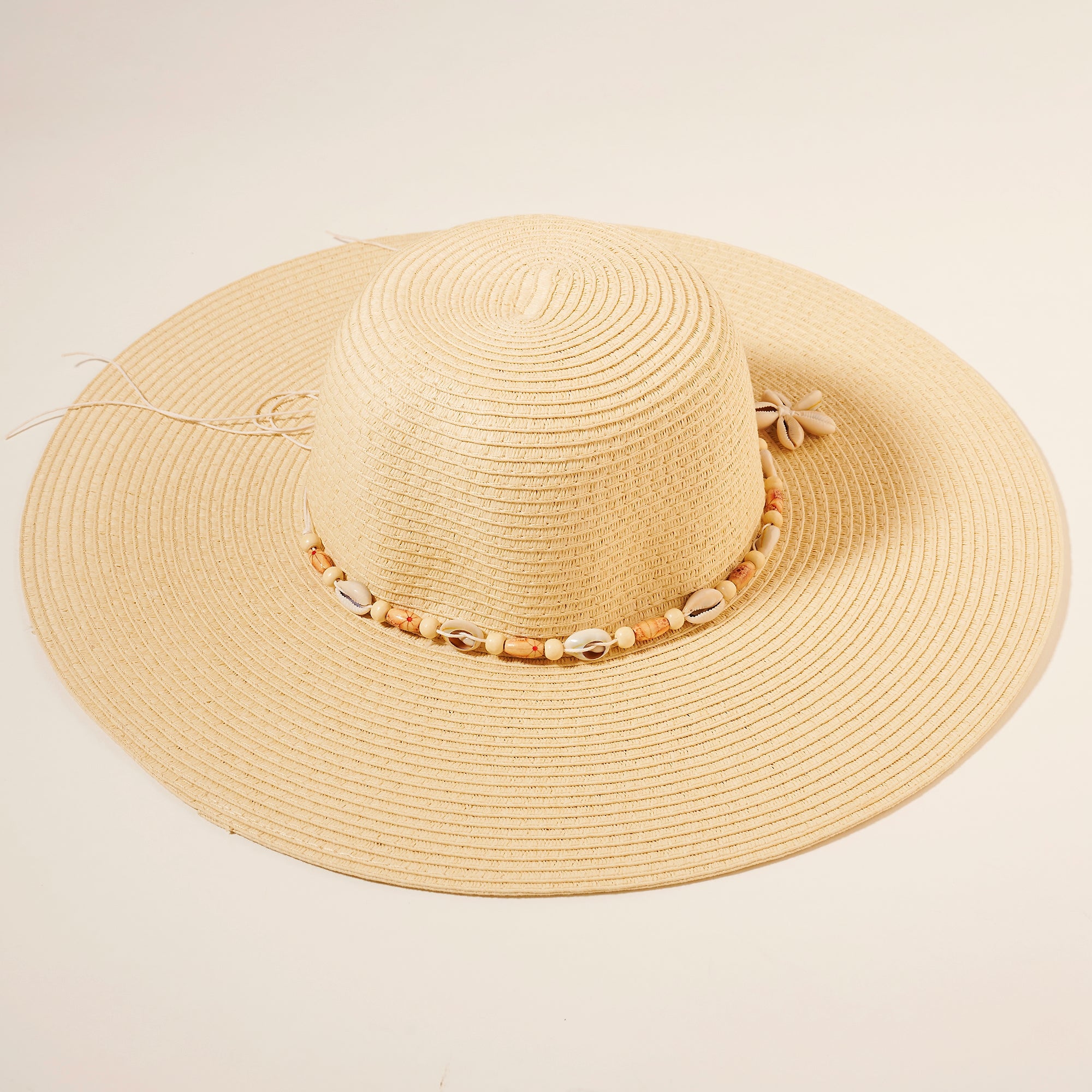 Sea Shell Straw Floppy Hat