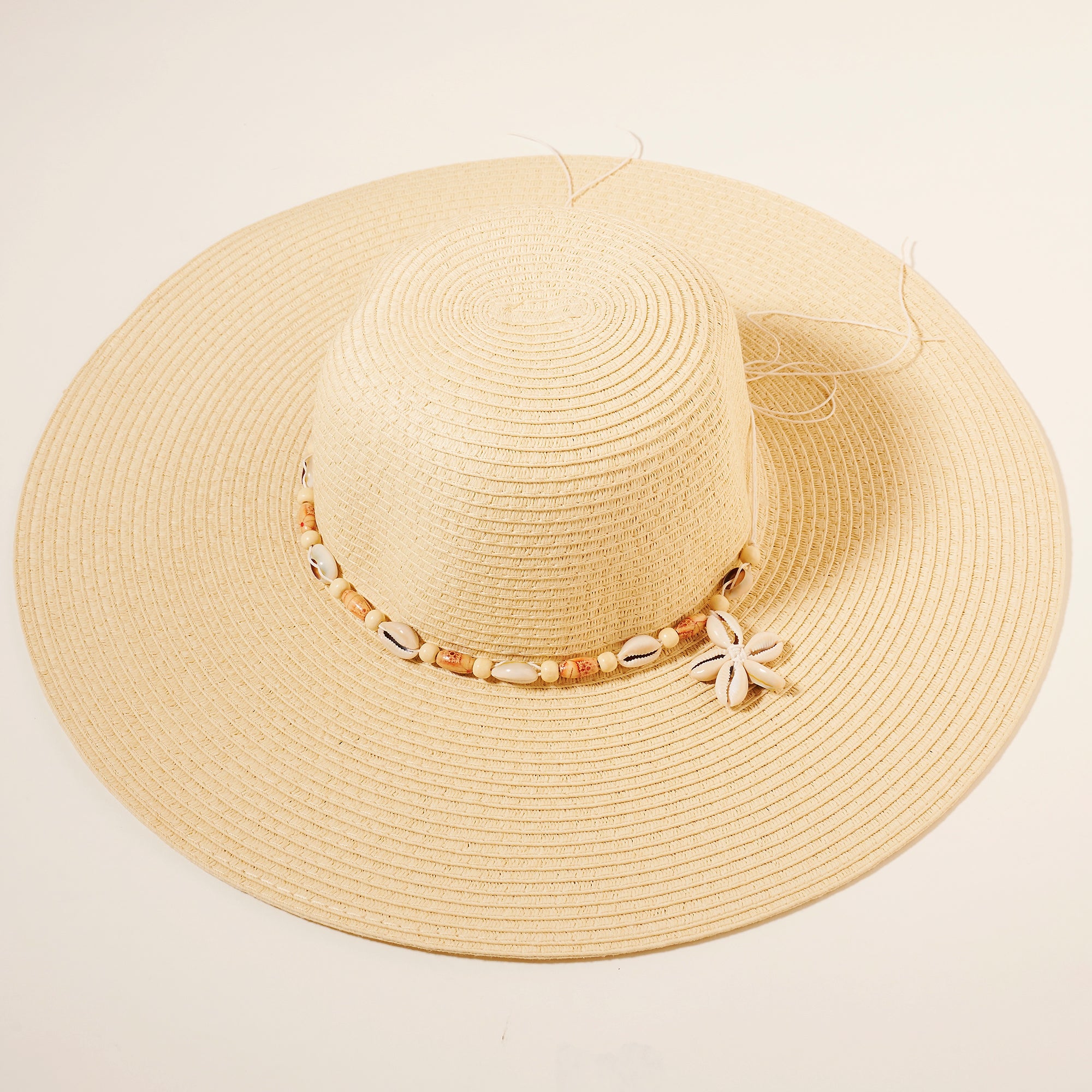Sea Shell Straw Floppy Hat