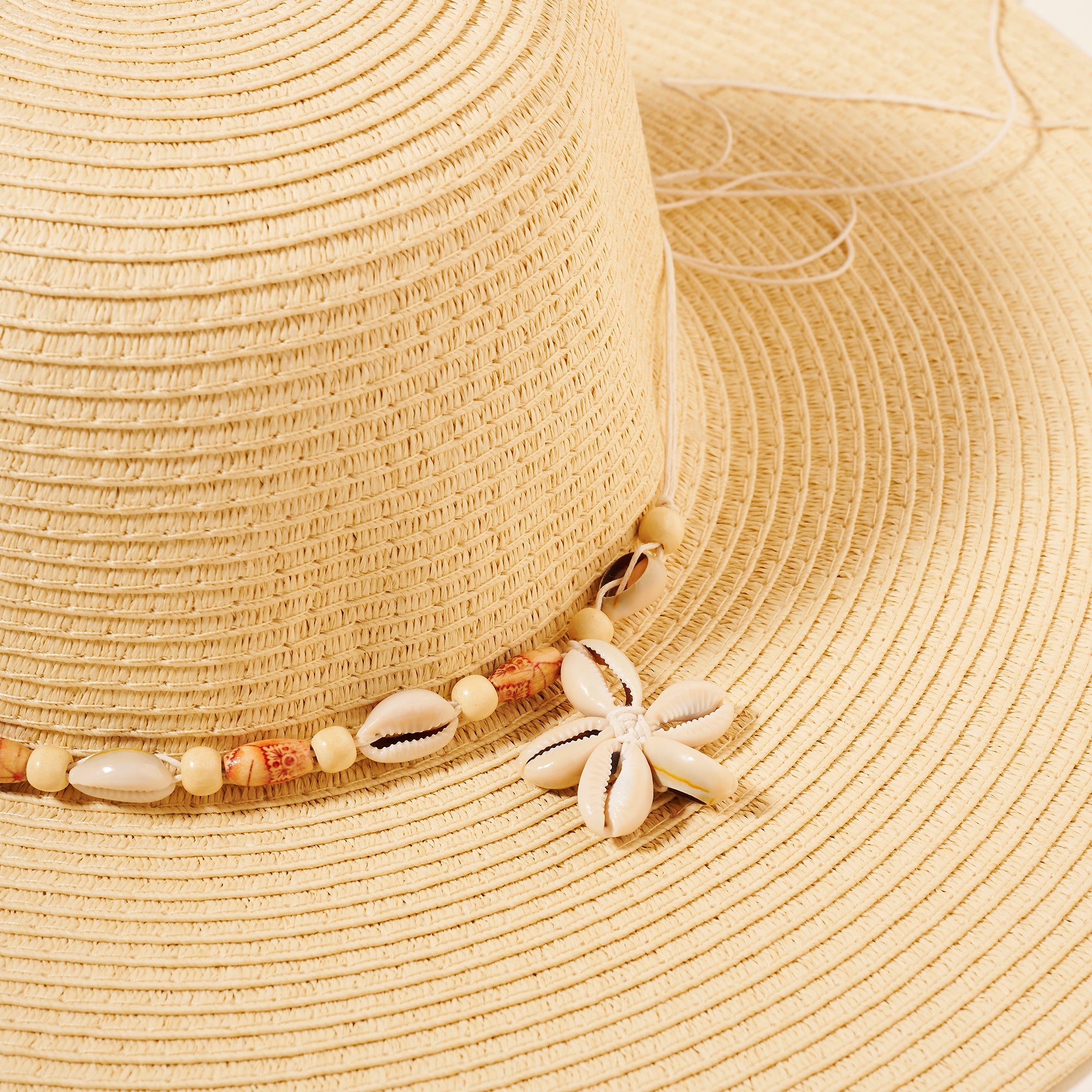 Sea Shell Straw Floppy Hat
