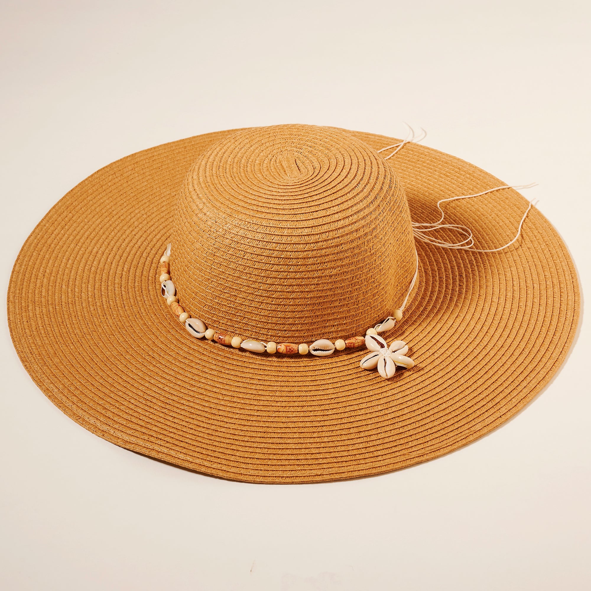 Sea Shell Straw Floppy Hat