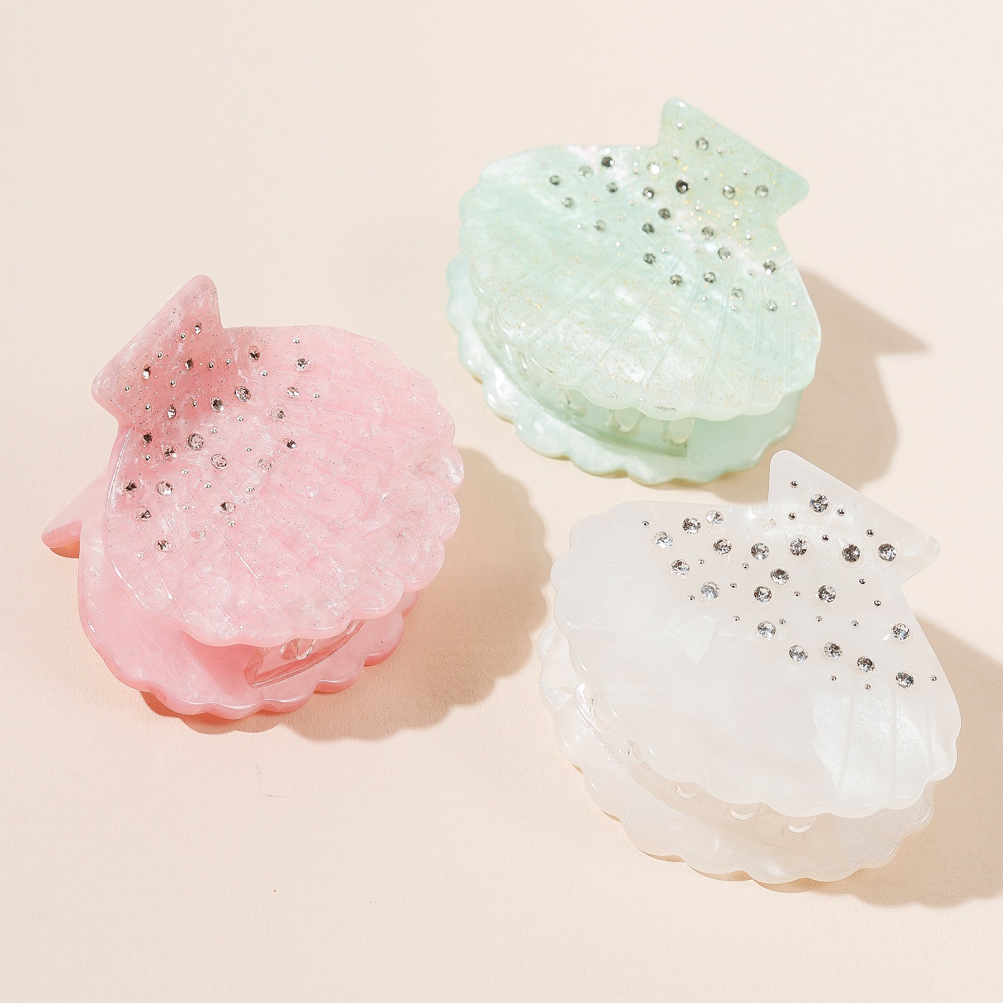 Sea Shell Rhinestone Hair Claw