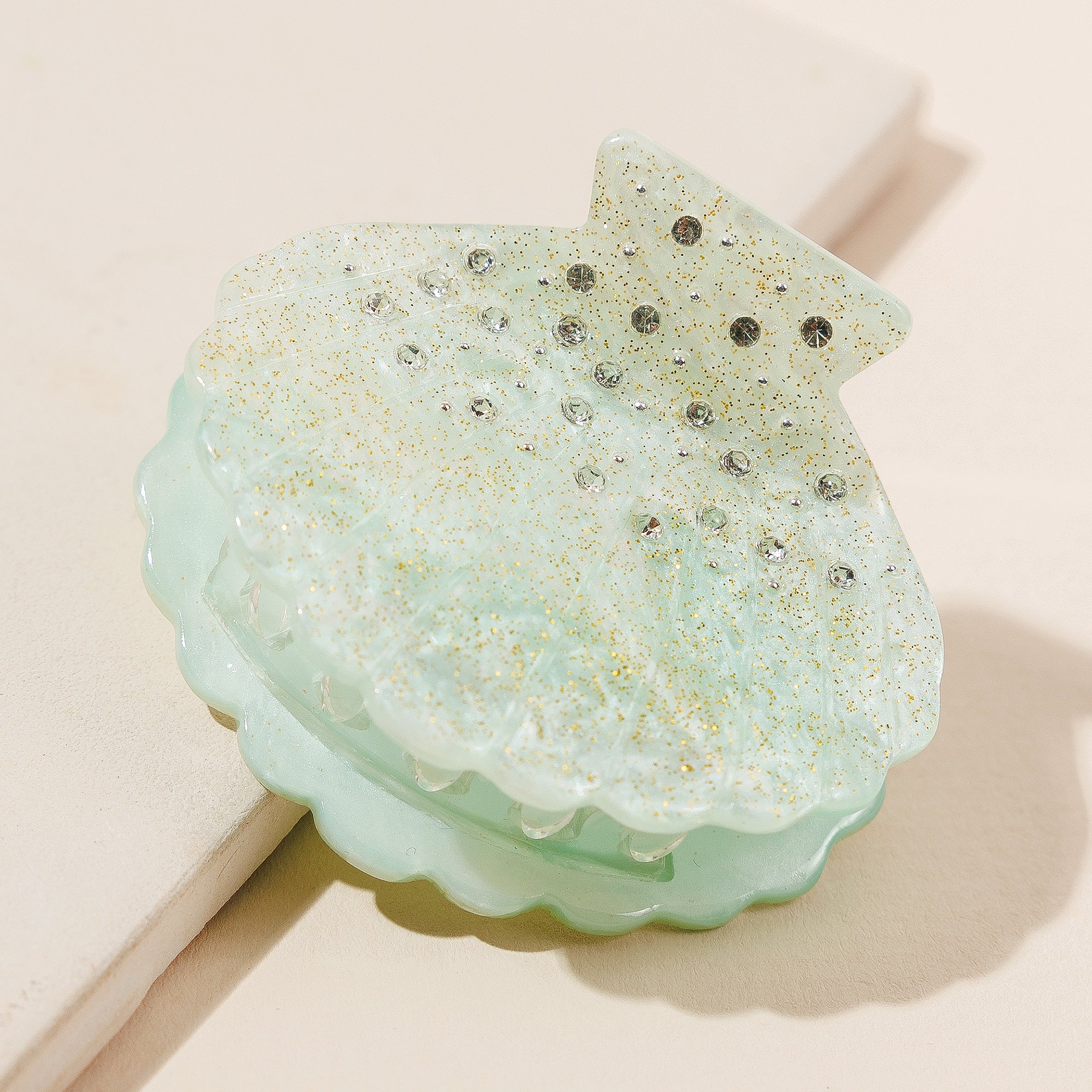 Elegant Seashell Rhinestone Hair Claw