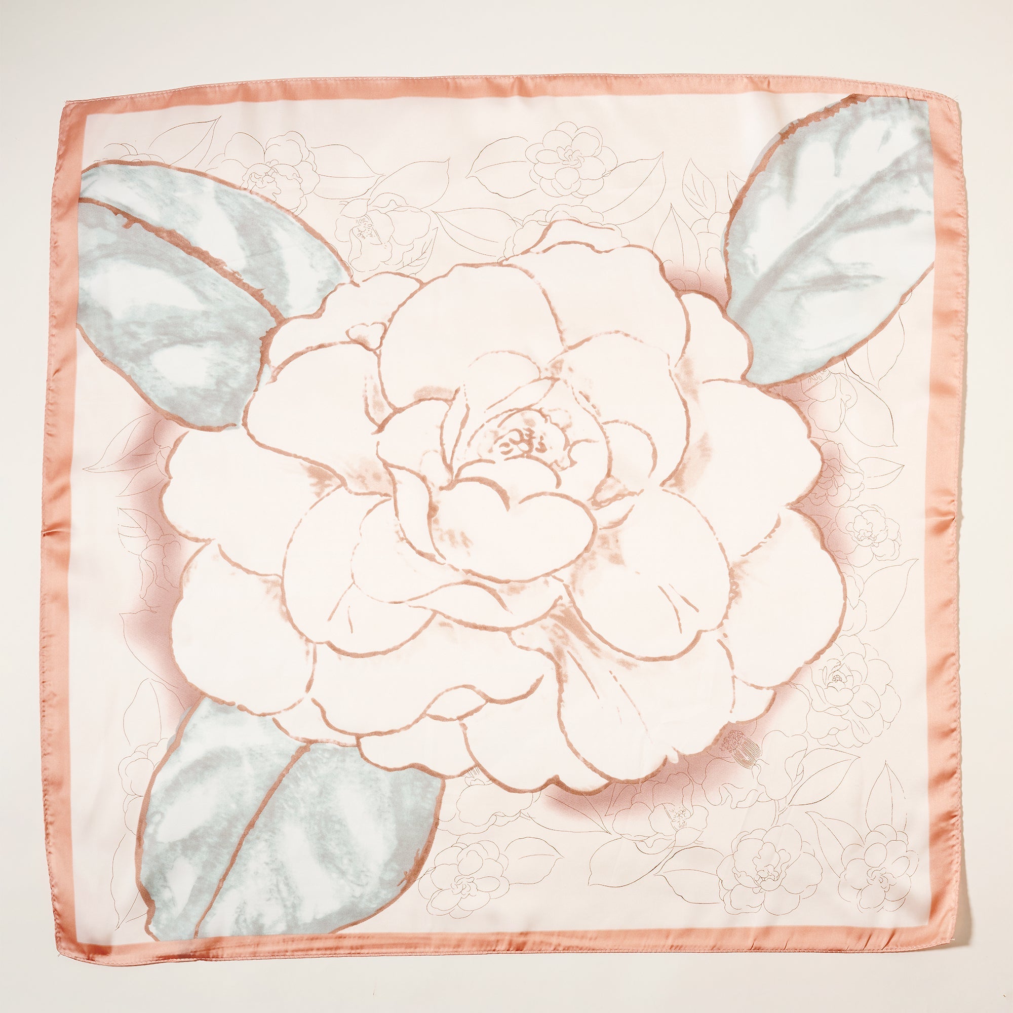 Vintage Flower Print Square Scarf