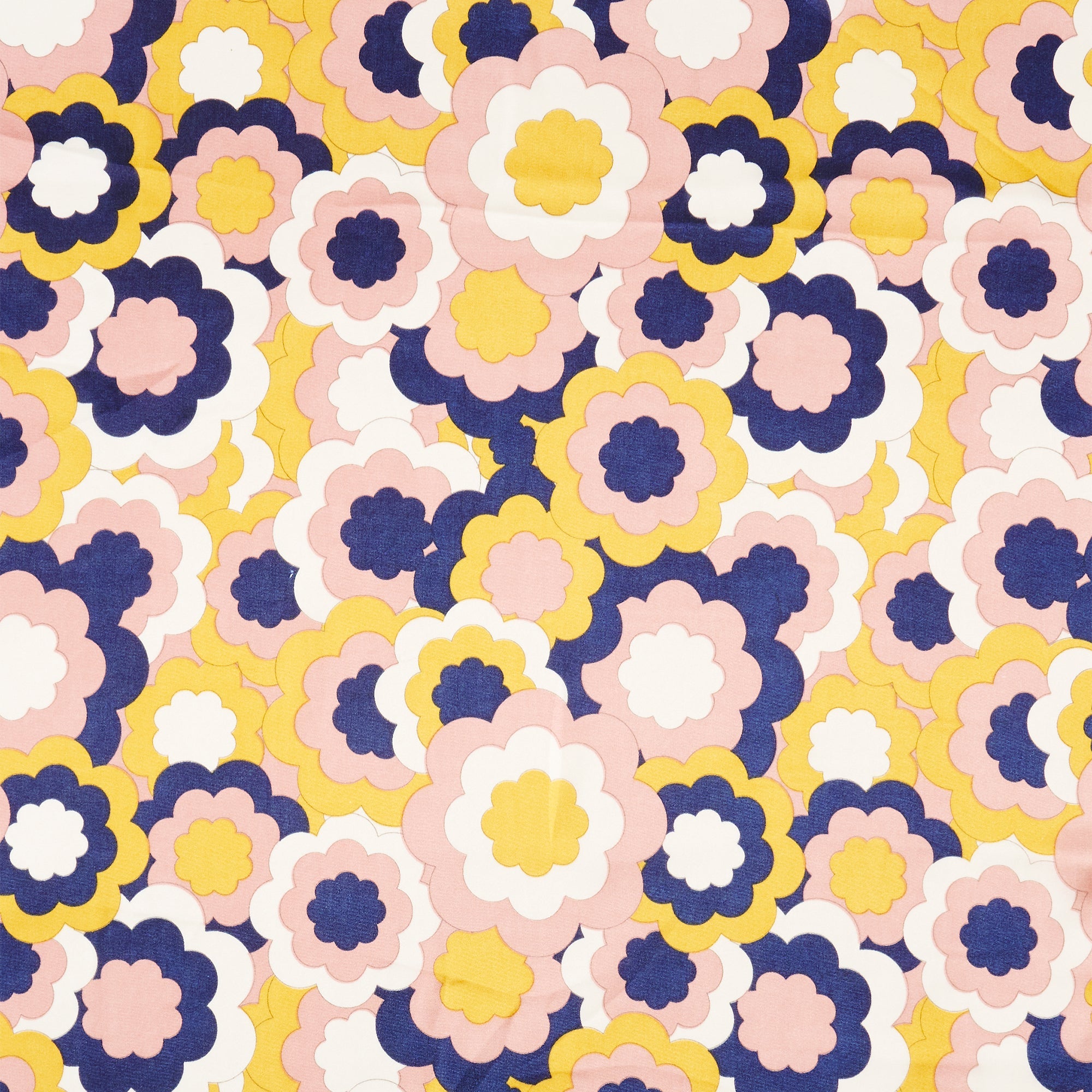 Stylish Monochrome Flower Print Square Scarf