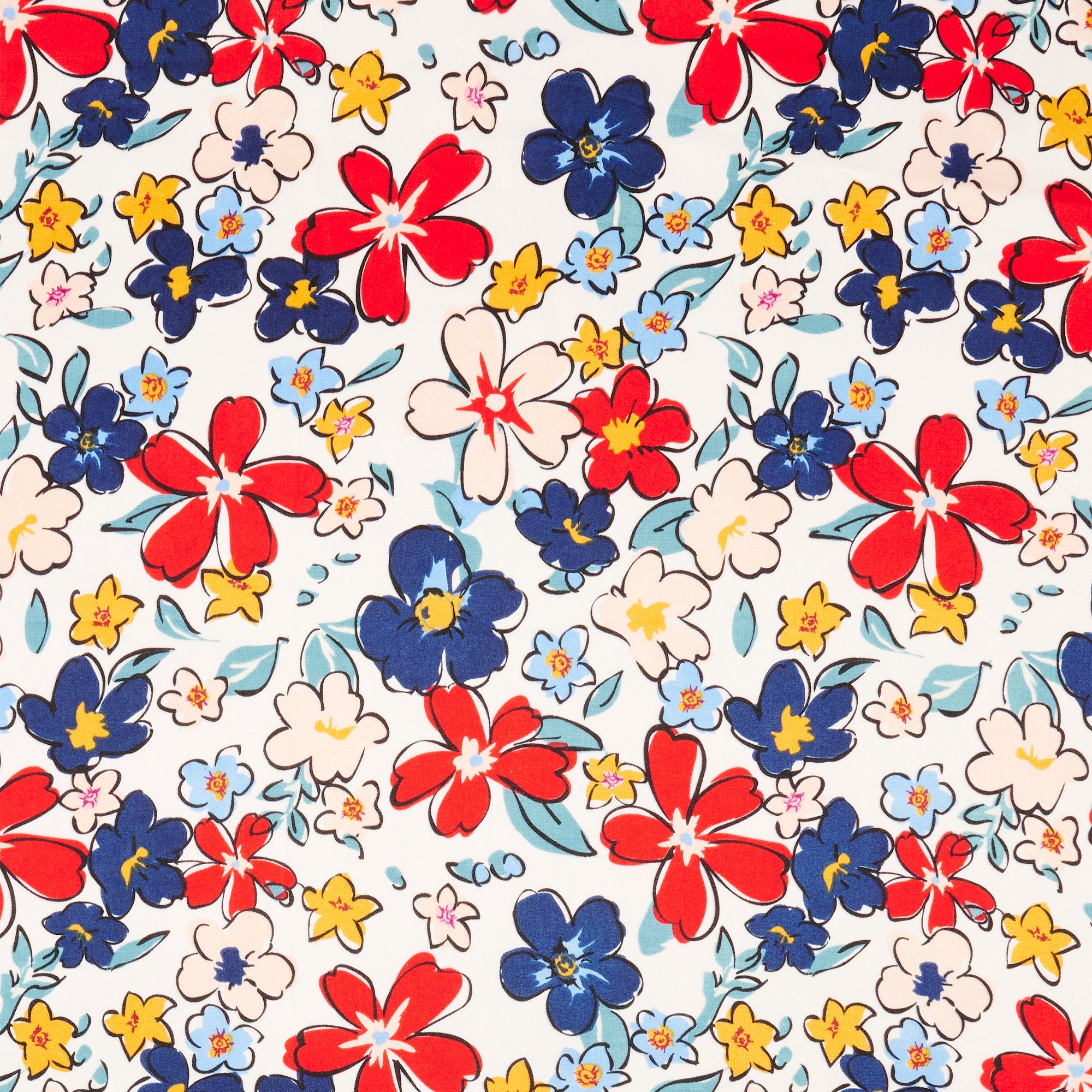 Elegant Multi-Flower Print Square Scarf