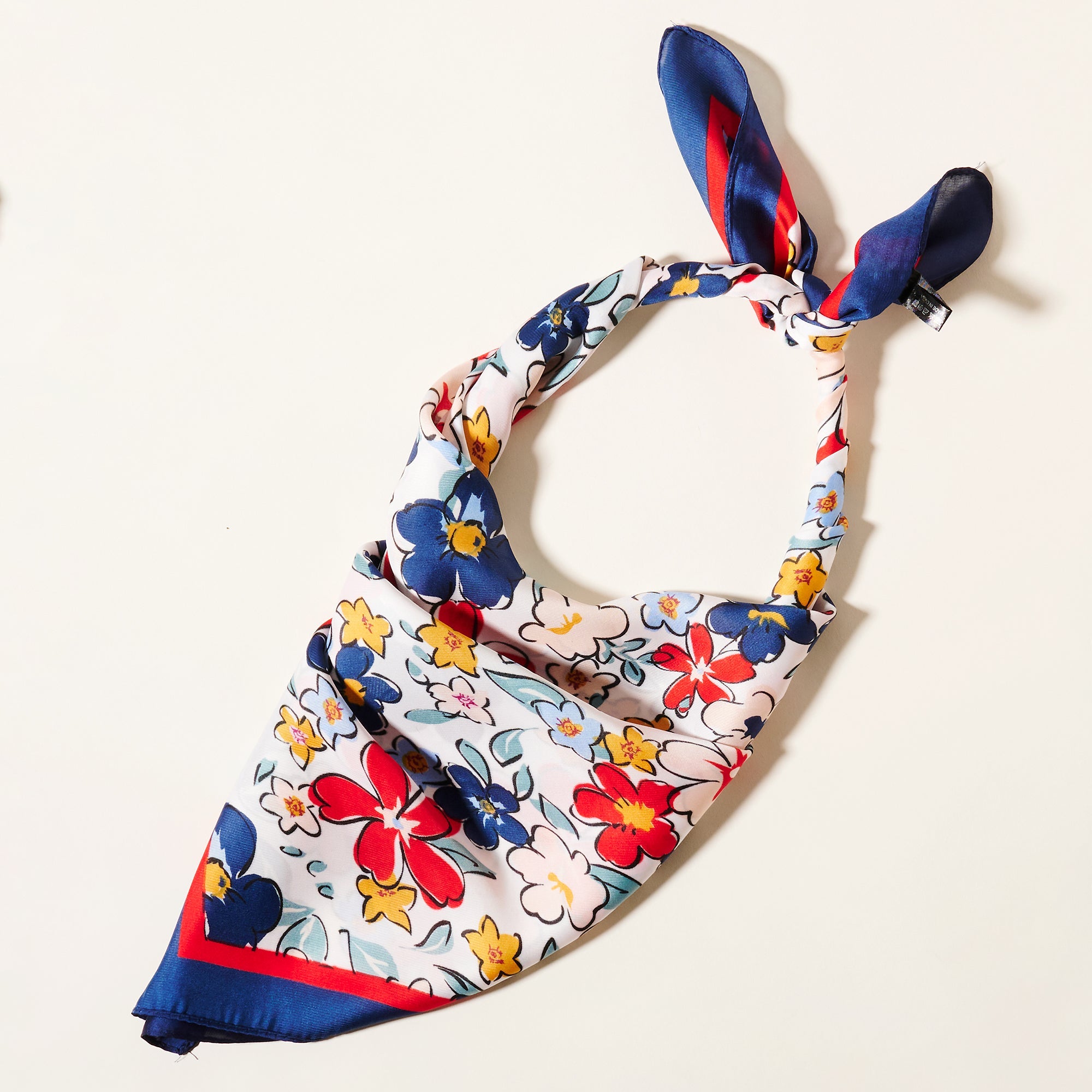 Elegant Multi-Flower Print Square Scarf