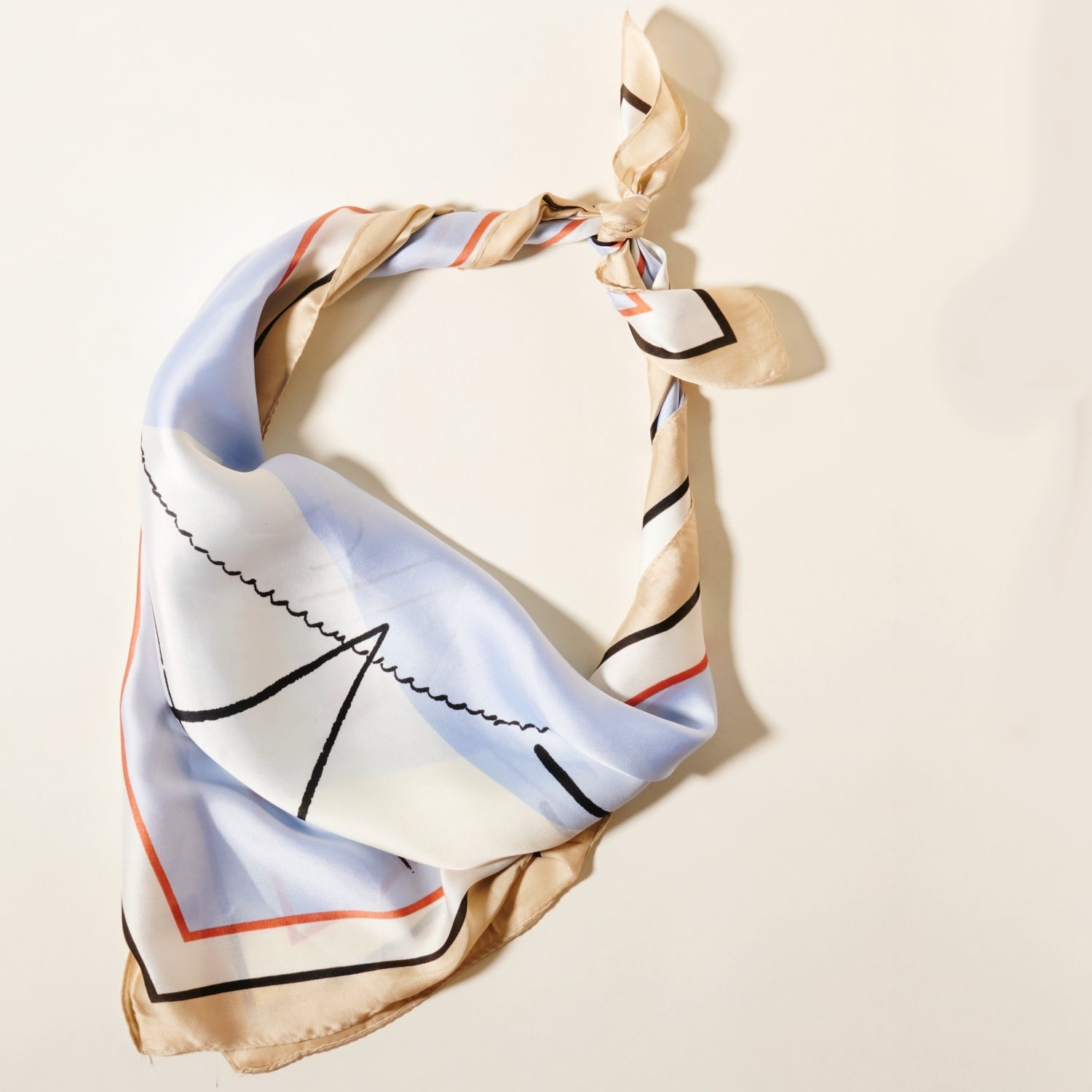 Linear Abstract Print Square Scarf