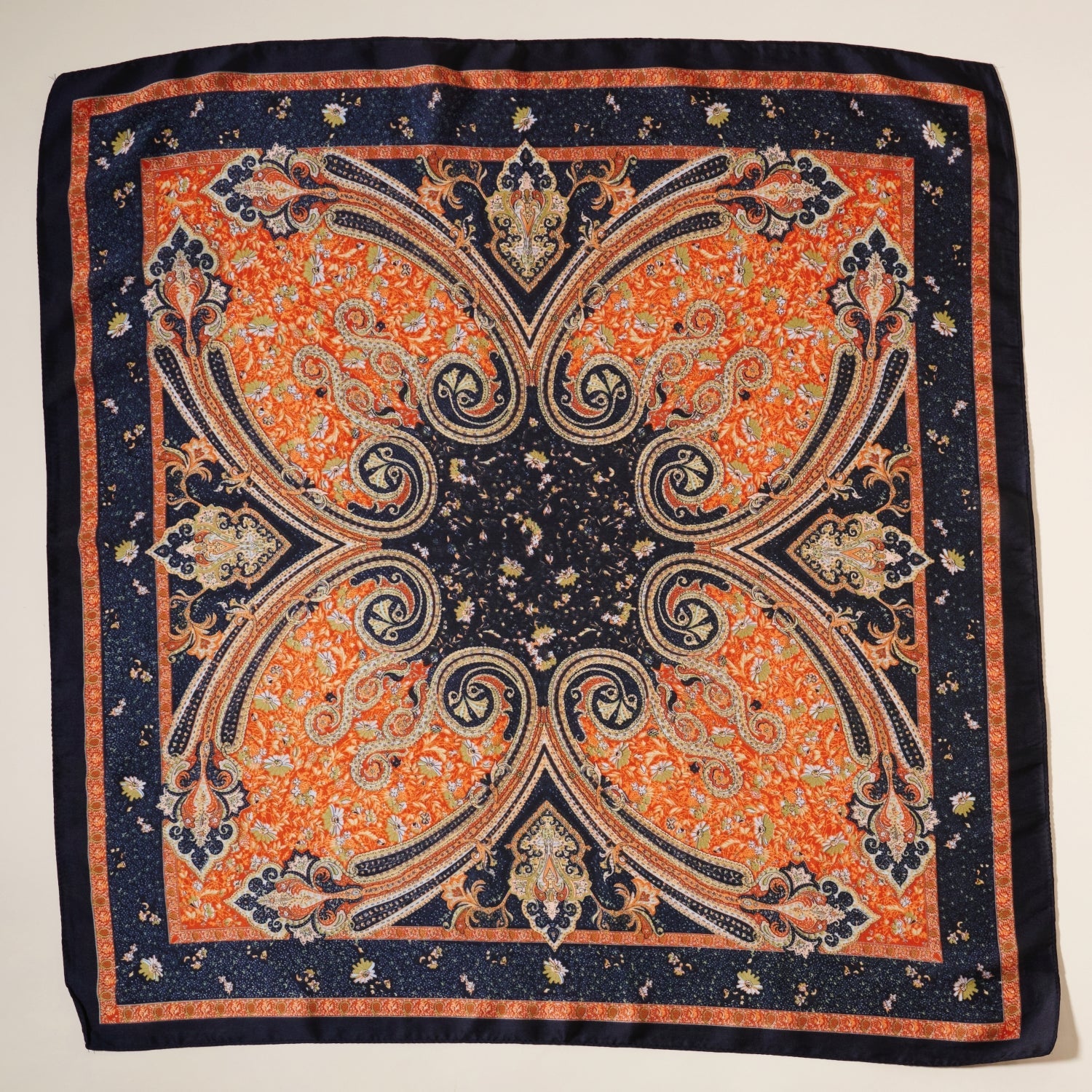 Elegant Paisley Print Square Scarf