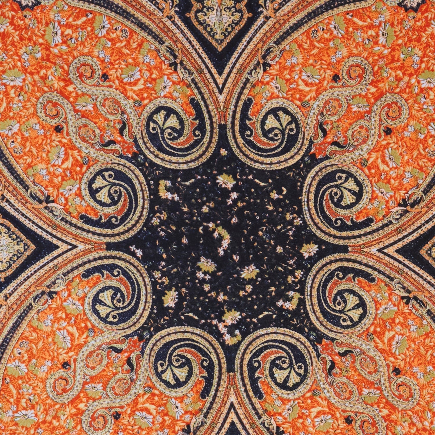 Elegant Paisley Print Square Scarf