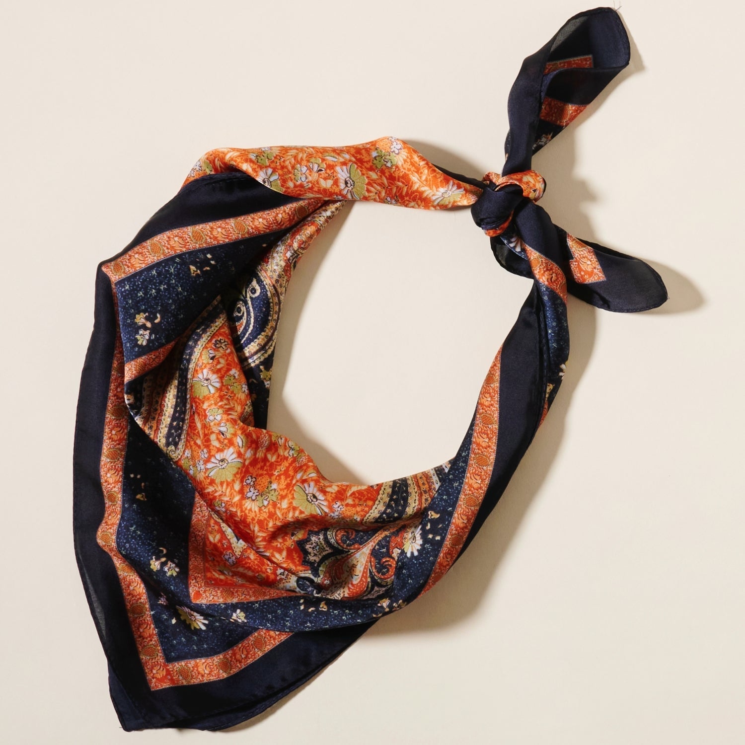 Elegant Paisley Print Square Scarf
