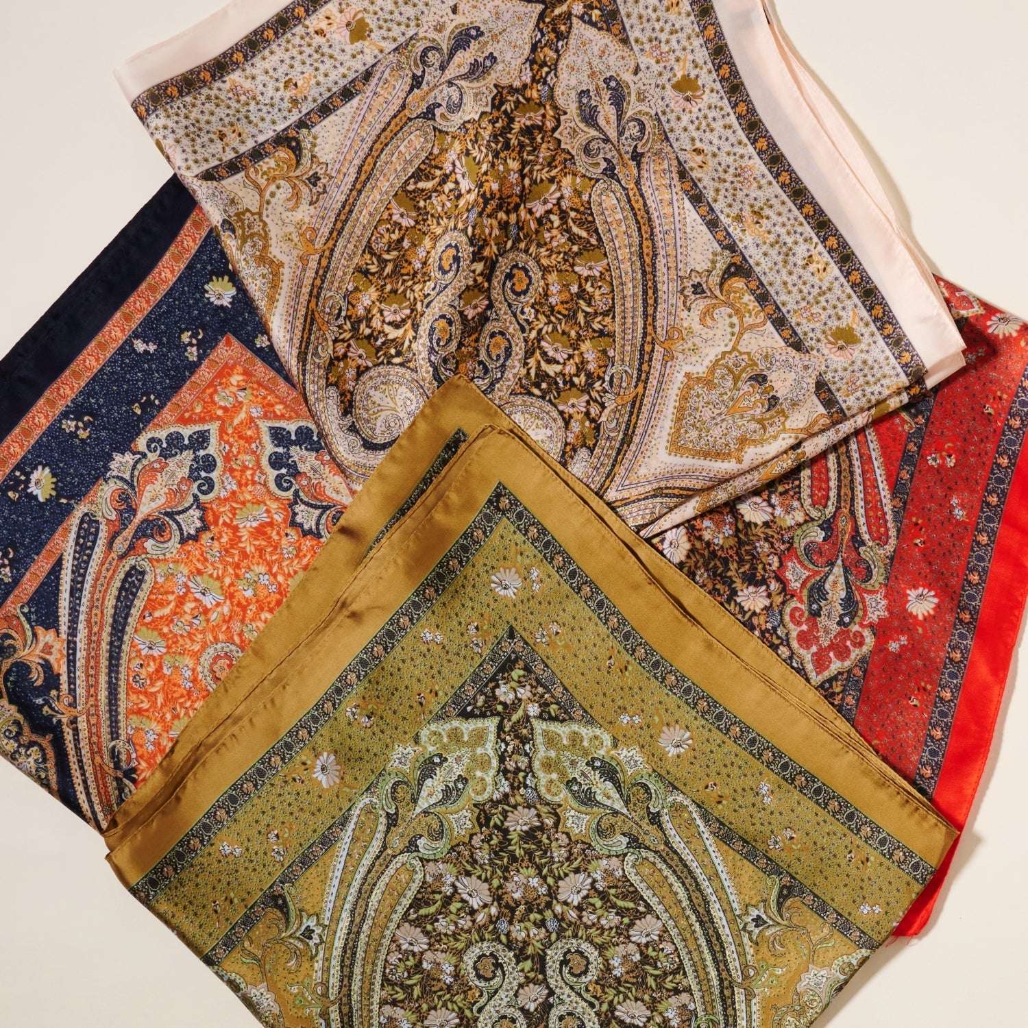 Elegant Paisley Print Square Scarf