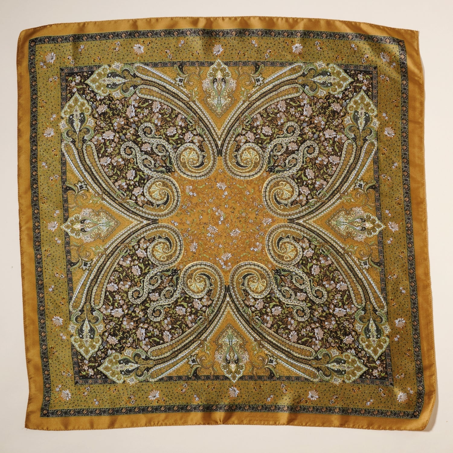 Elegant Paisley Print Square Scarf