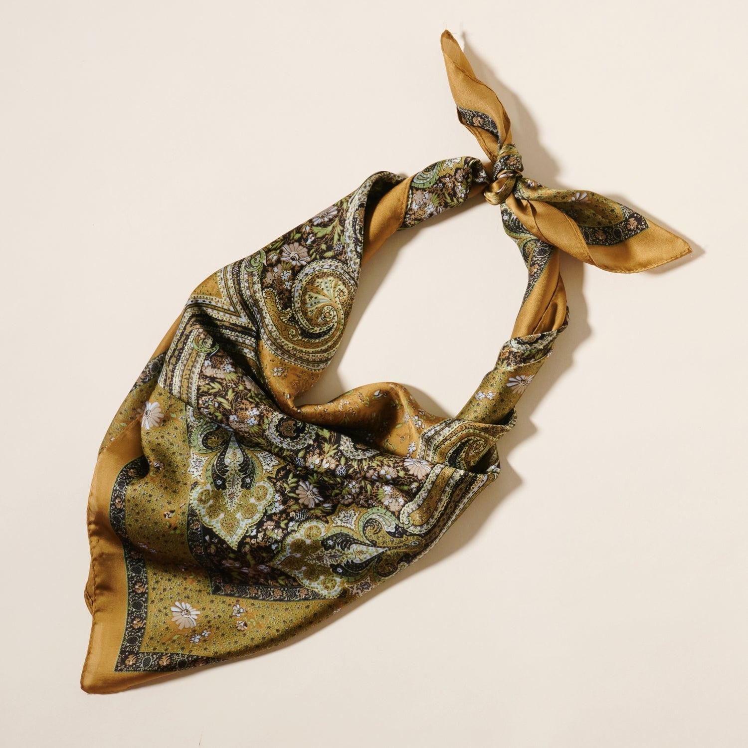 Elegant Paisley Print Square Scarf