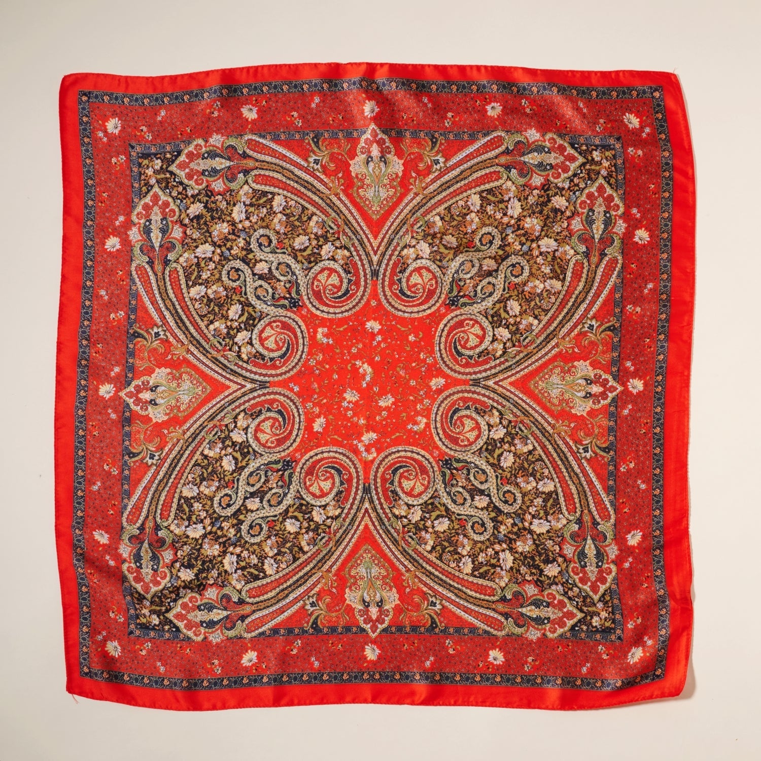 Elegant Paisley Print Square Scarf