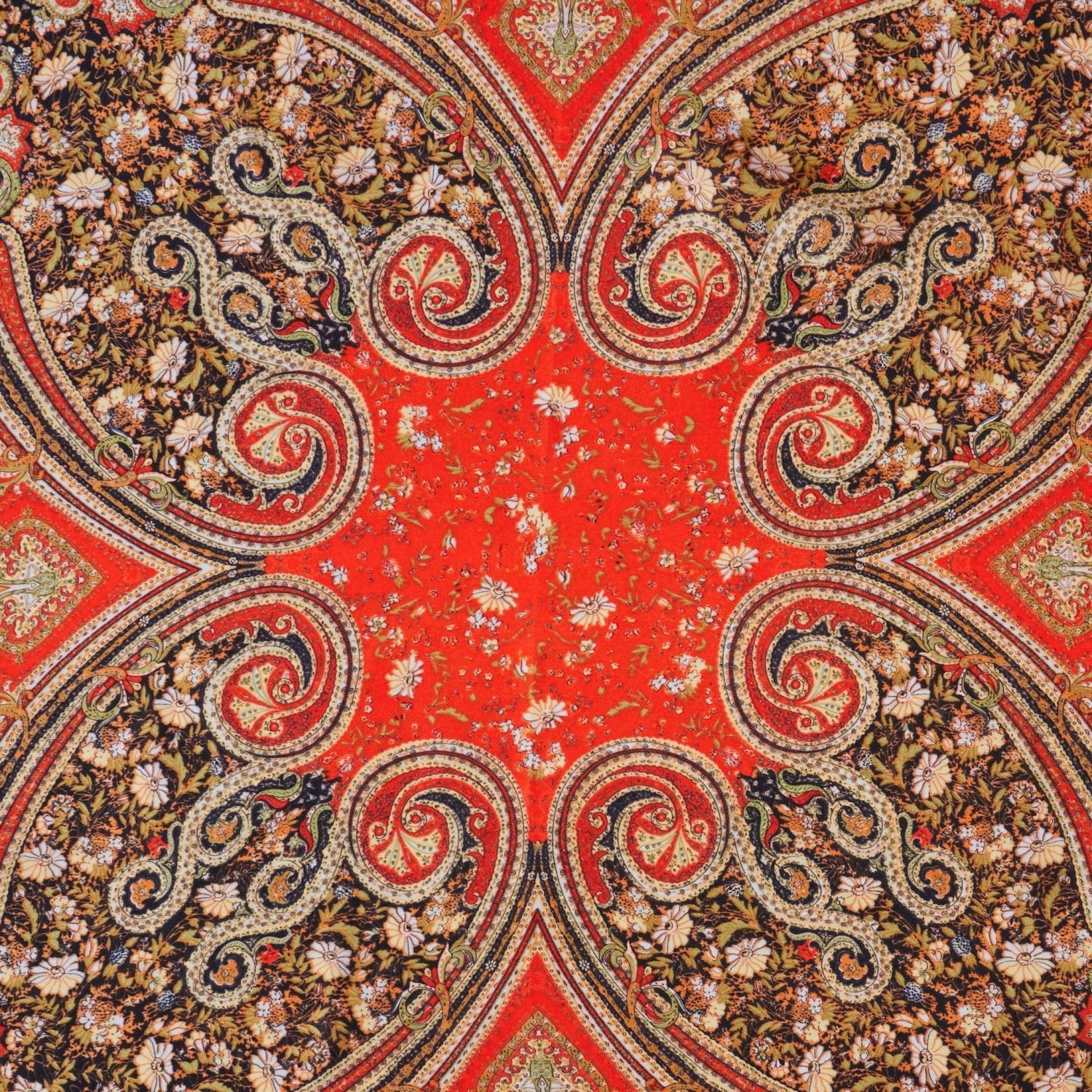 Elegant Paisley Print Square Scarf