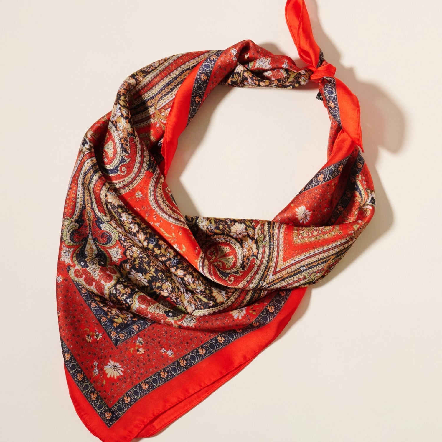 Elegant Paisley Print Square Scarf