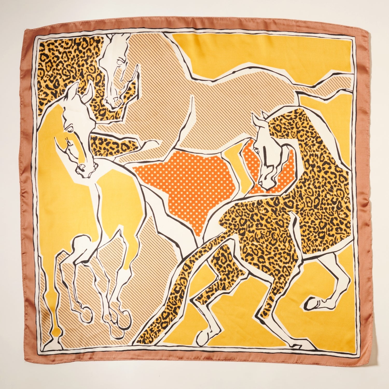 Chic Leopard Horse Print Square Scarf