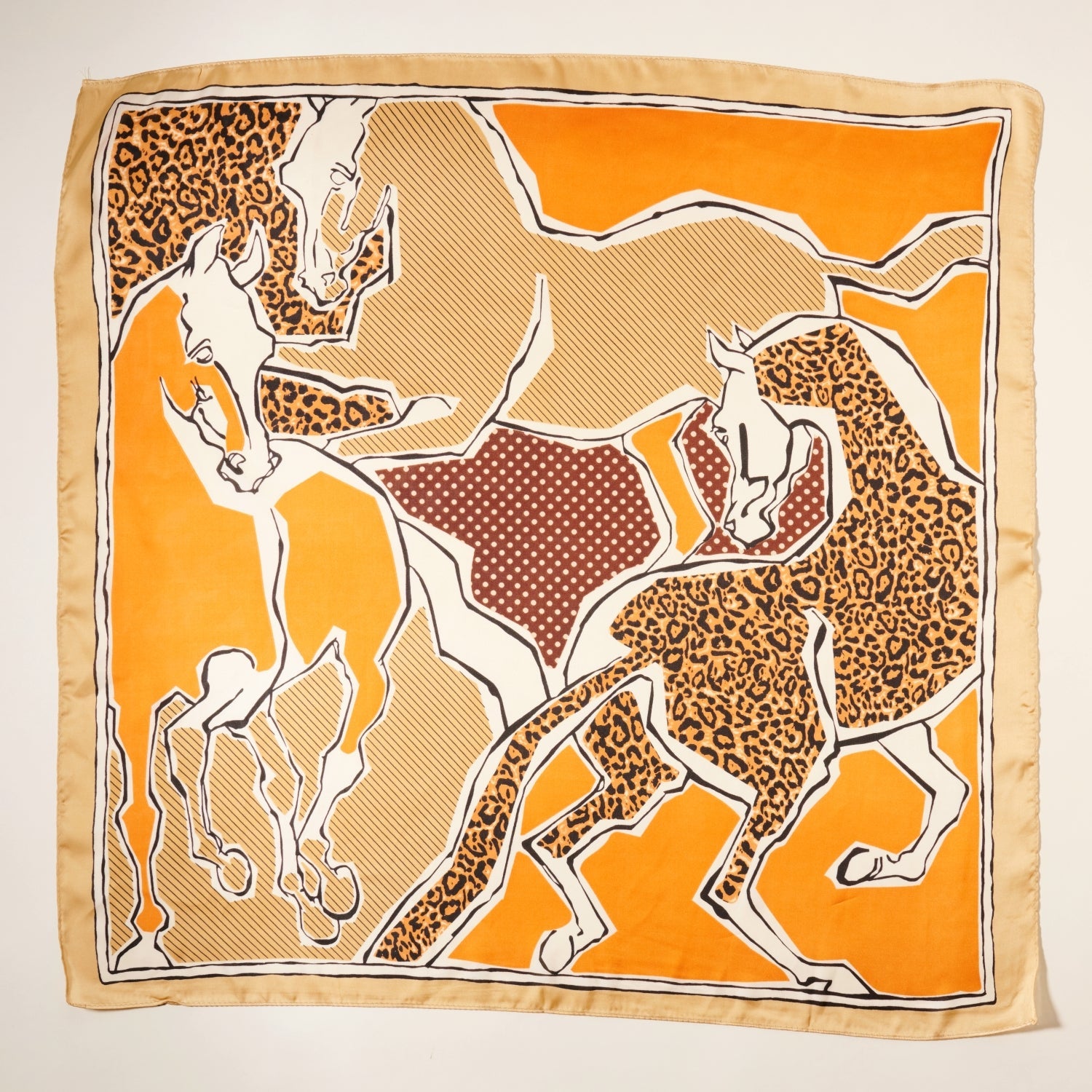 Chic Leopard Horse Print Square Scarf