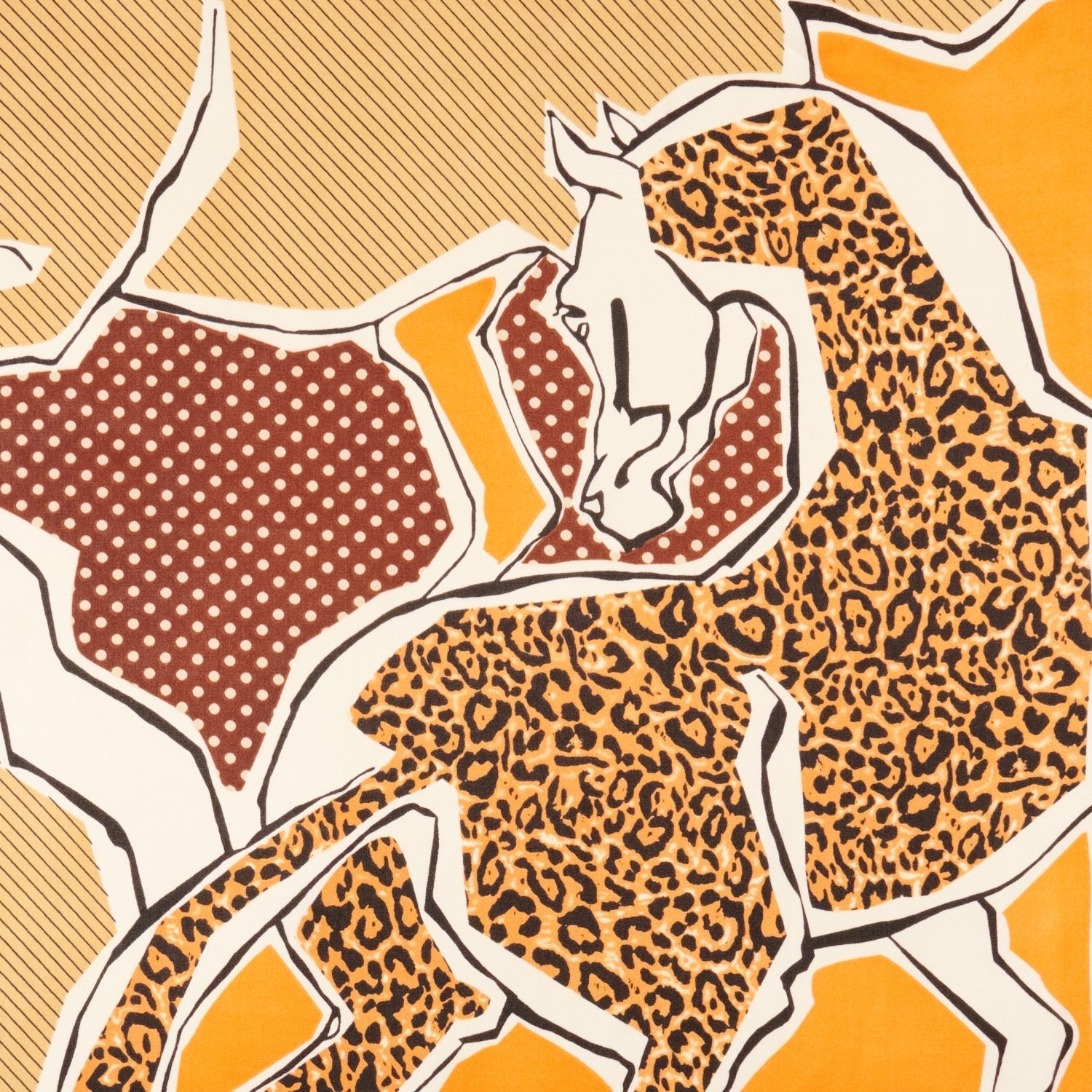 Chic Leopard Horse Print Square Scarf