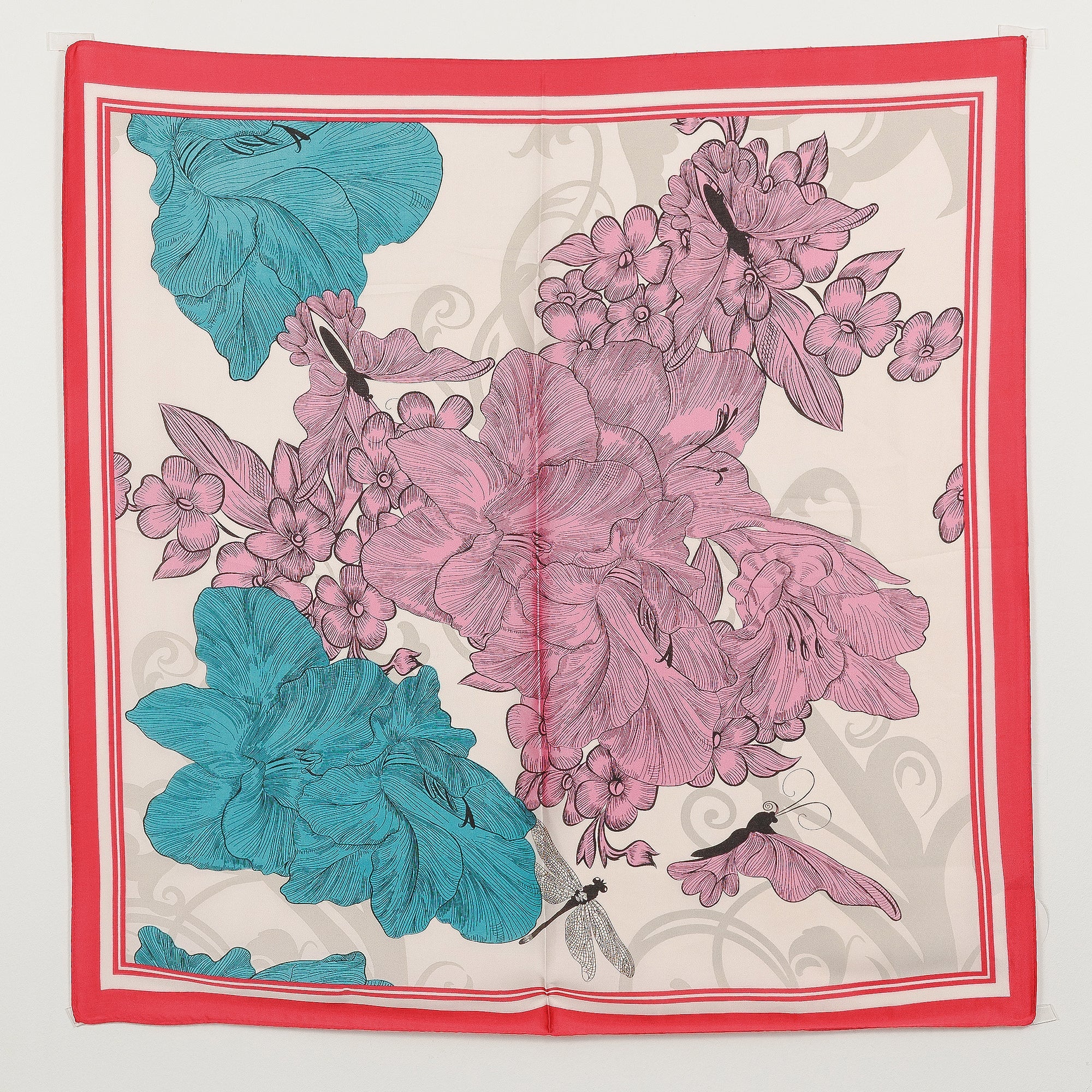 Delicate Flower Print Square Scarf