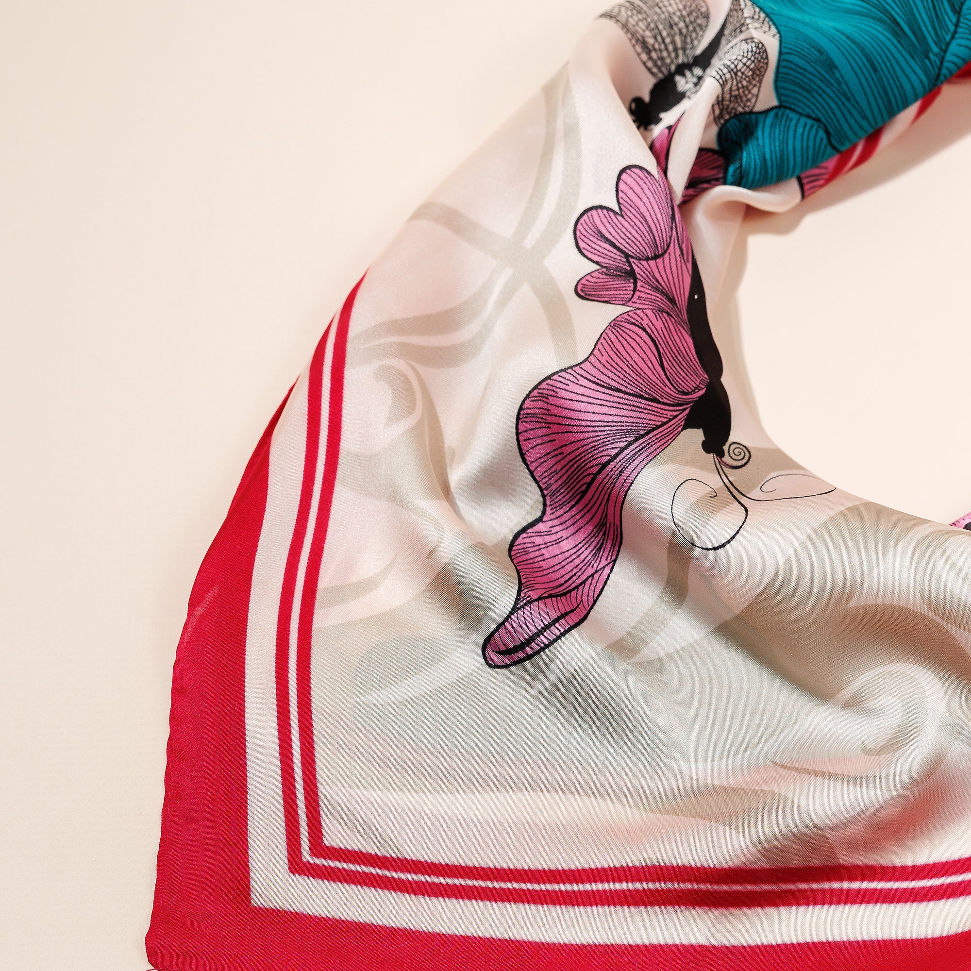 Flower Print Square Scarf