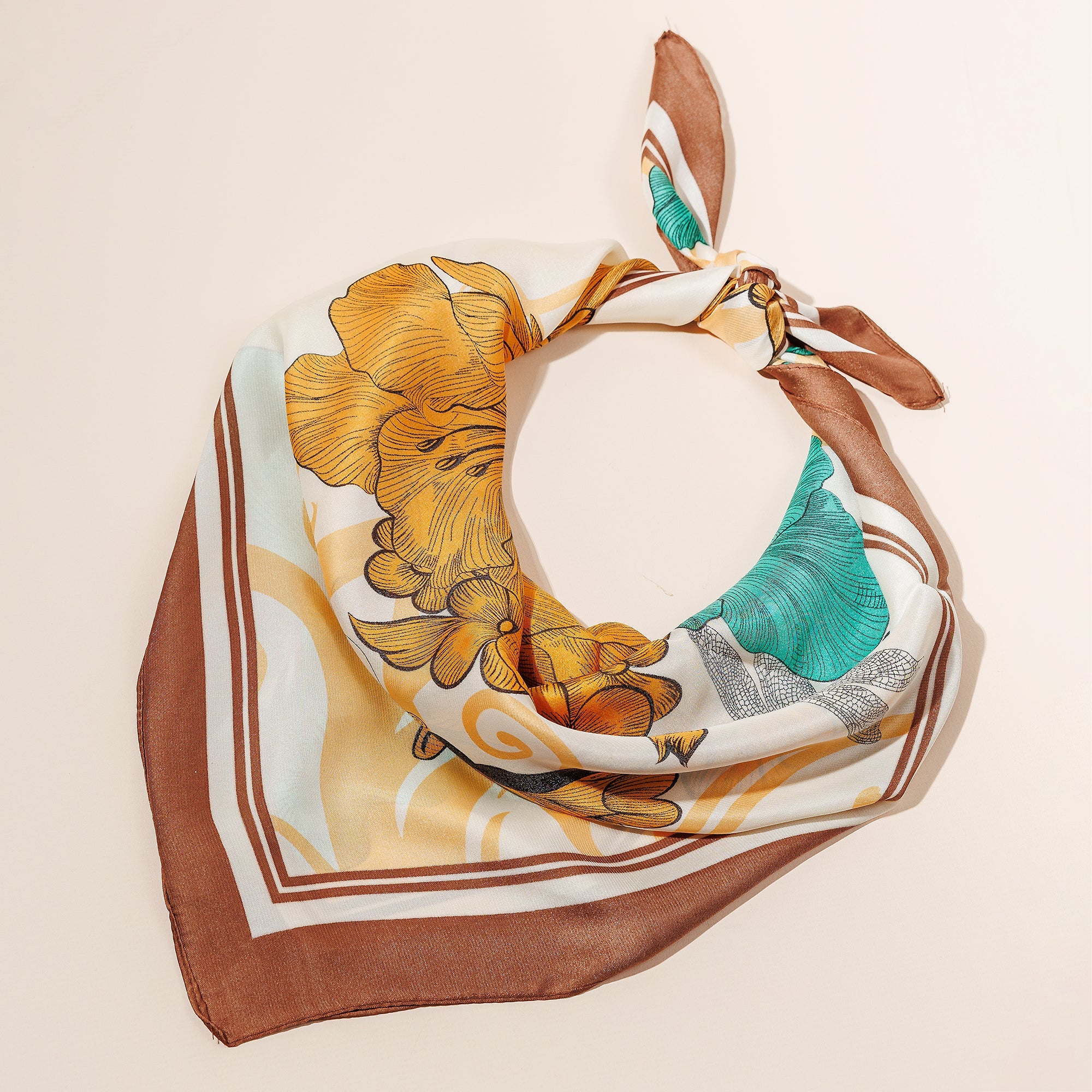 Delicate Flower Print Square Scarf