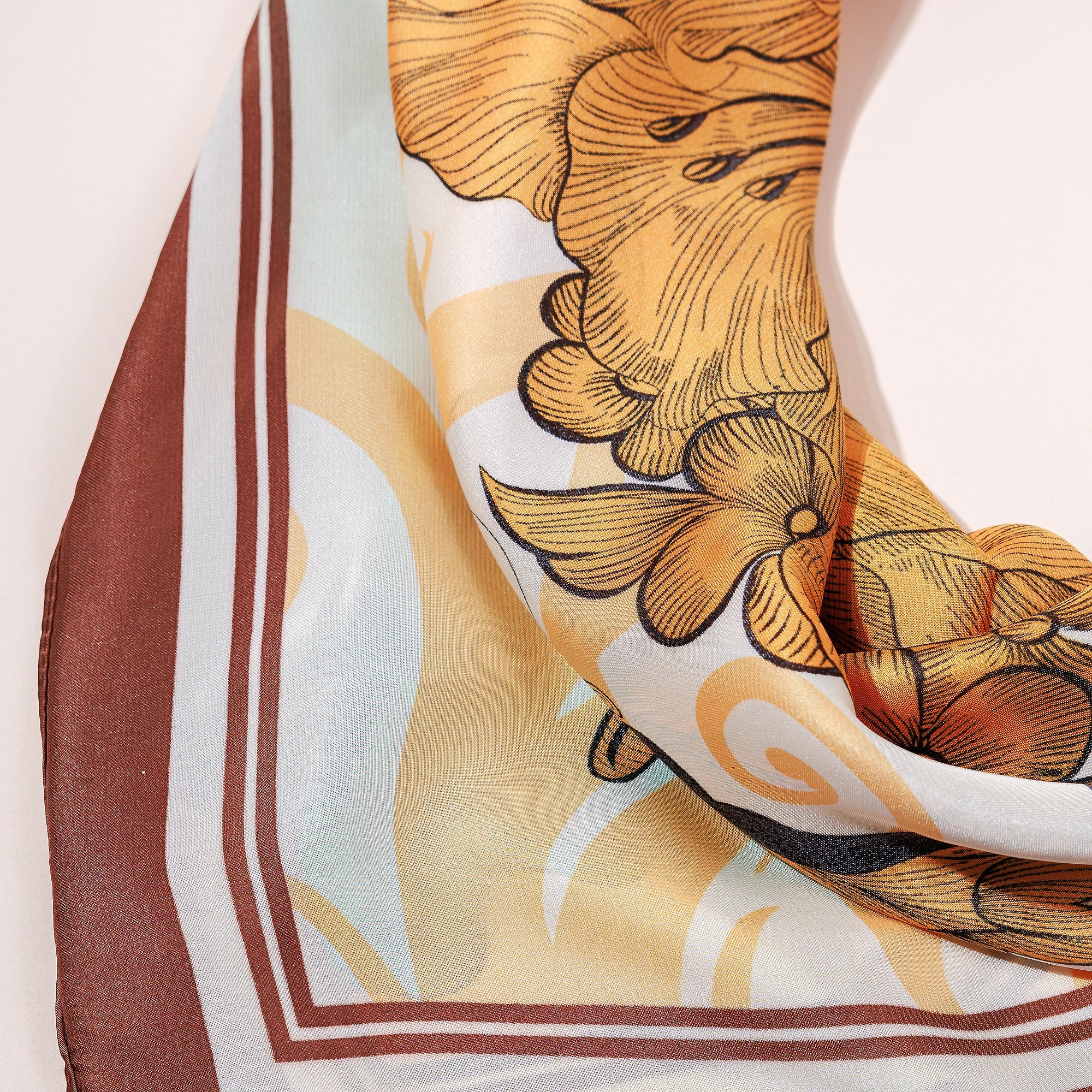 Delicate Flower Print Square Scarf