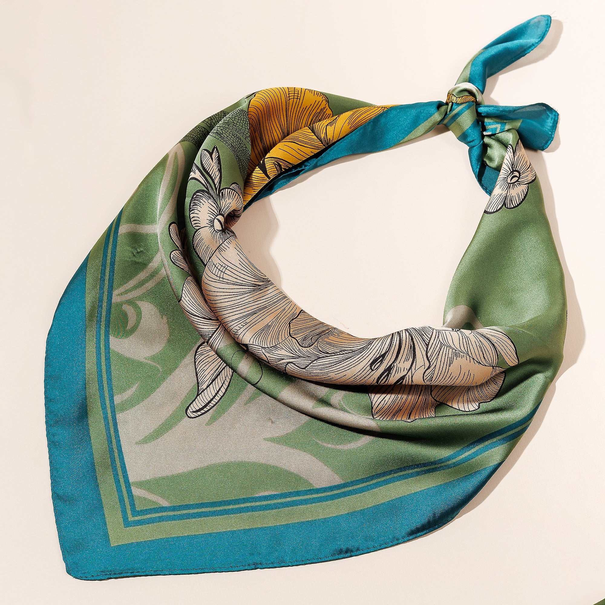 Delicate Flower Print Square Scarf