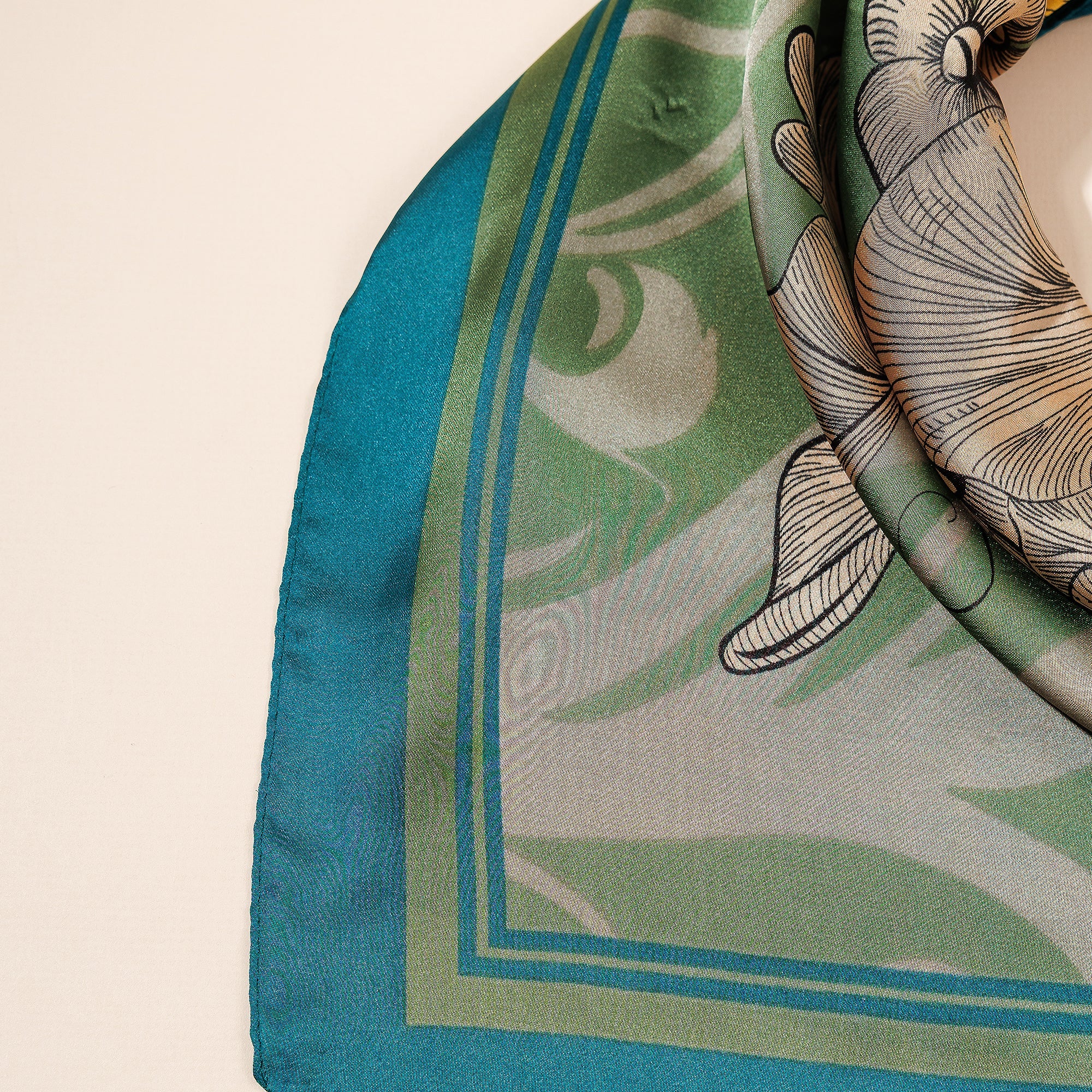 Delicate Flower Print Square Scarf