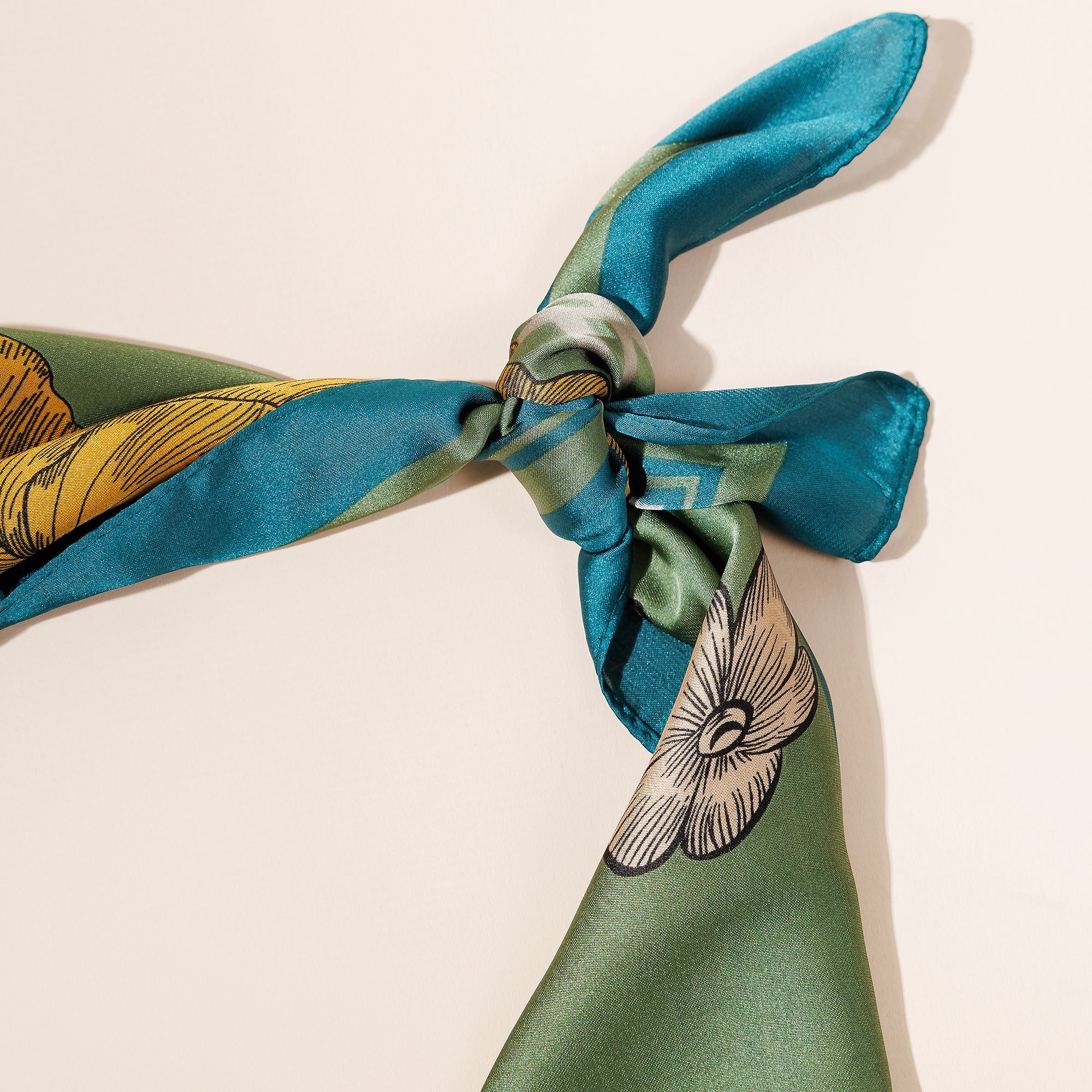 Delicate Flower Print Square Scarf
