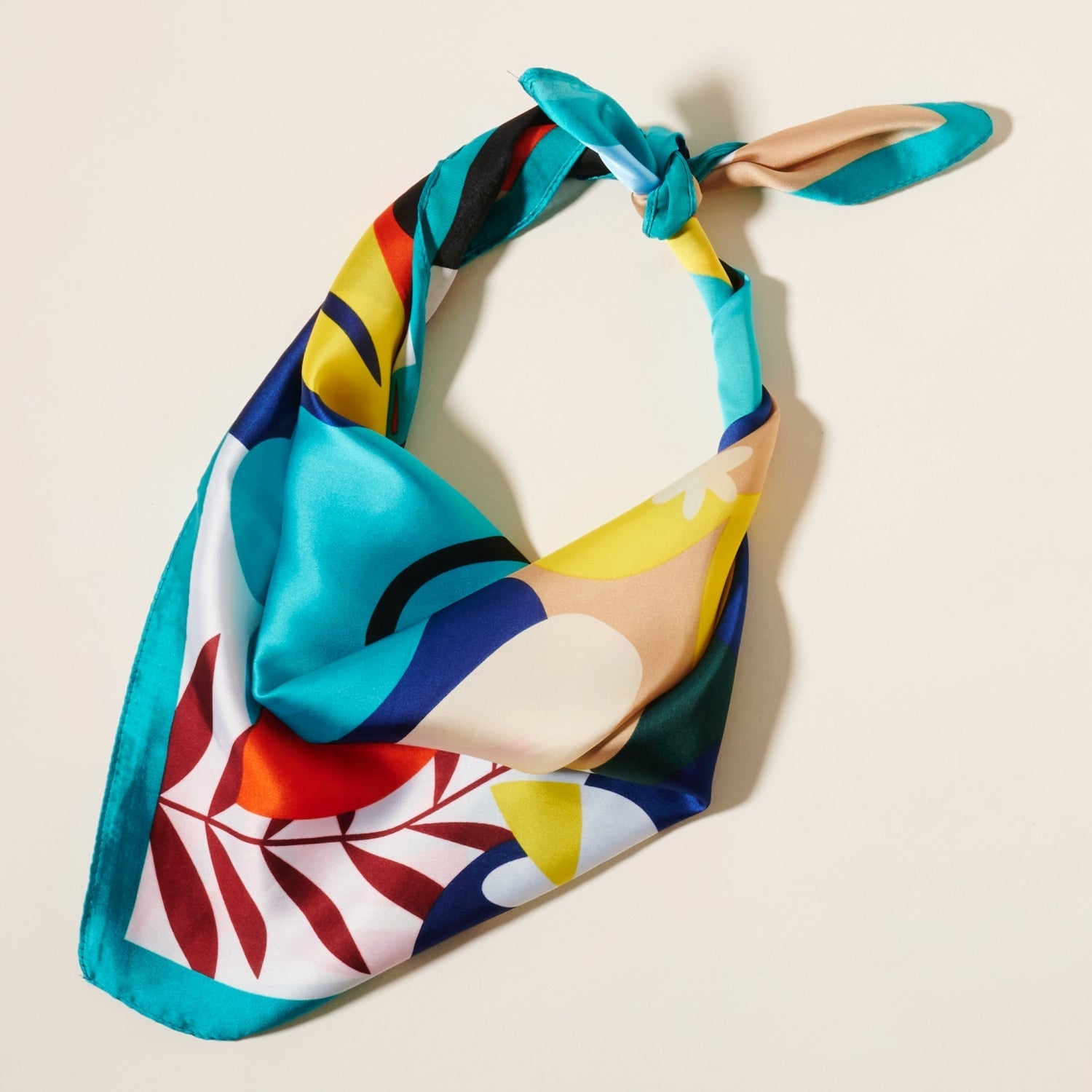 Large Flower Graphic Print Square Scarf