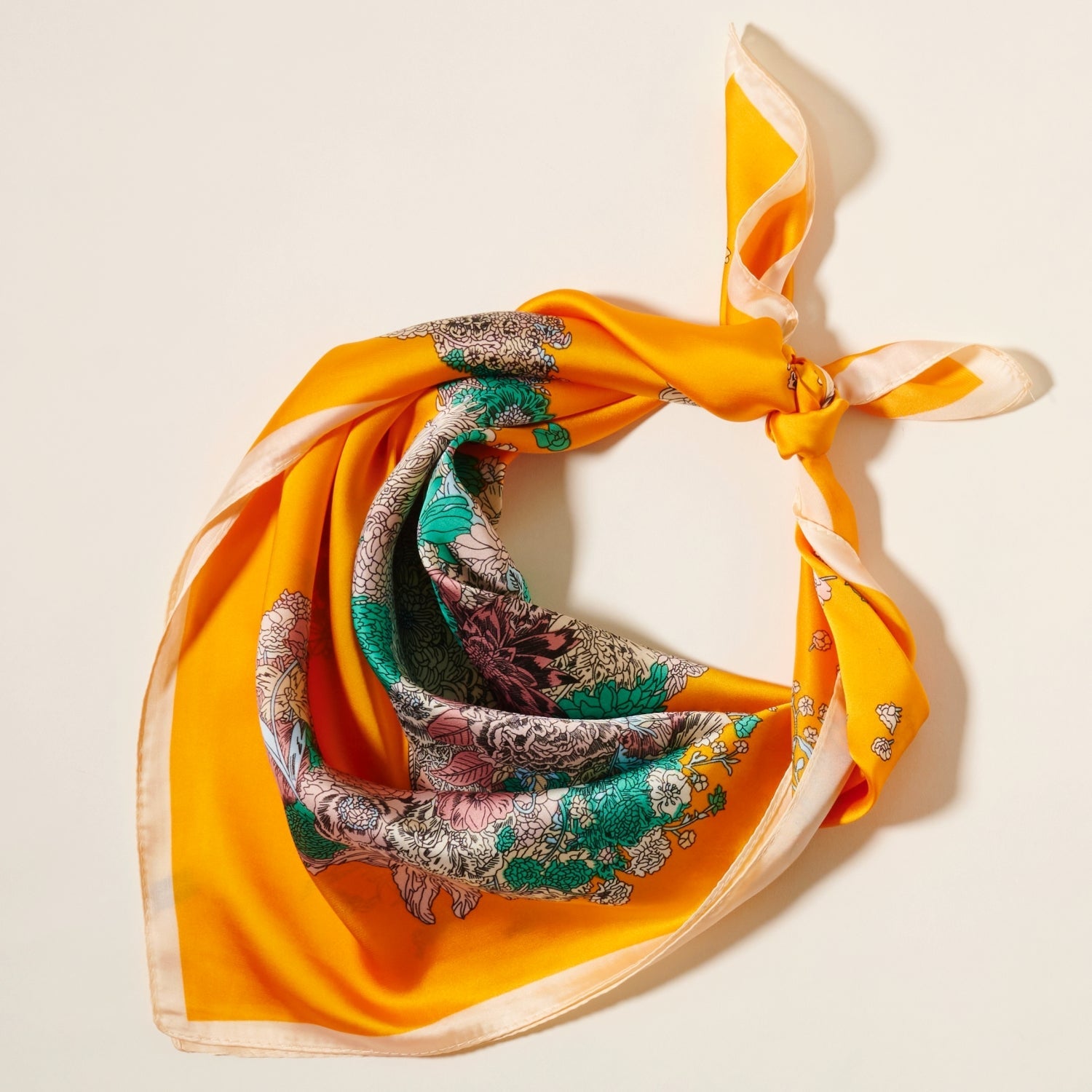 Artistic Flower Horse Print Square Scarf