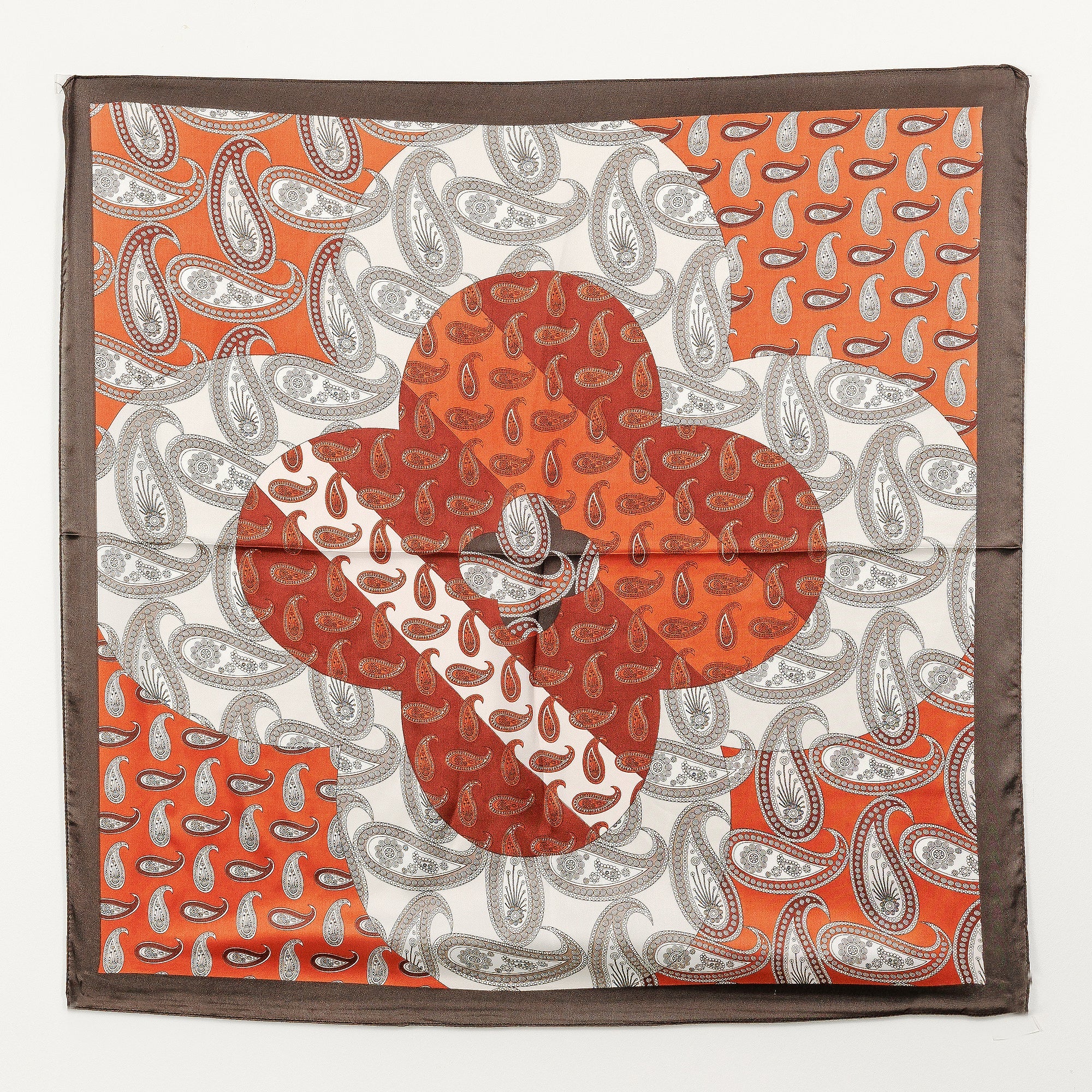 Chic Clover Paisley Print Square Scarf