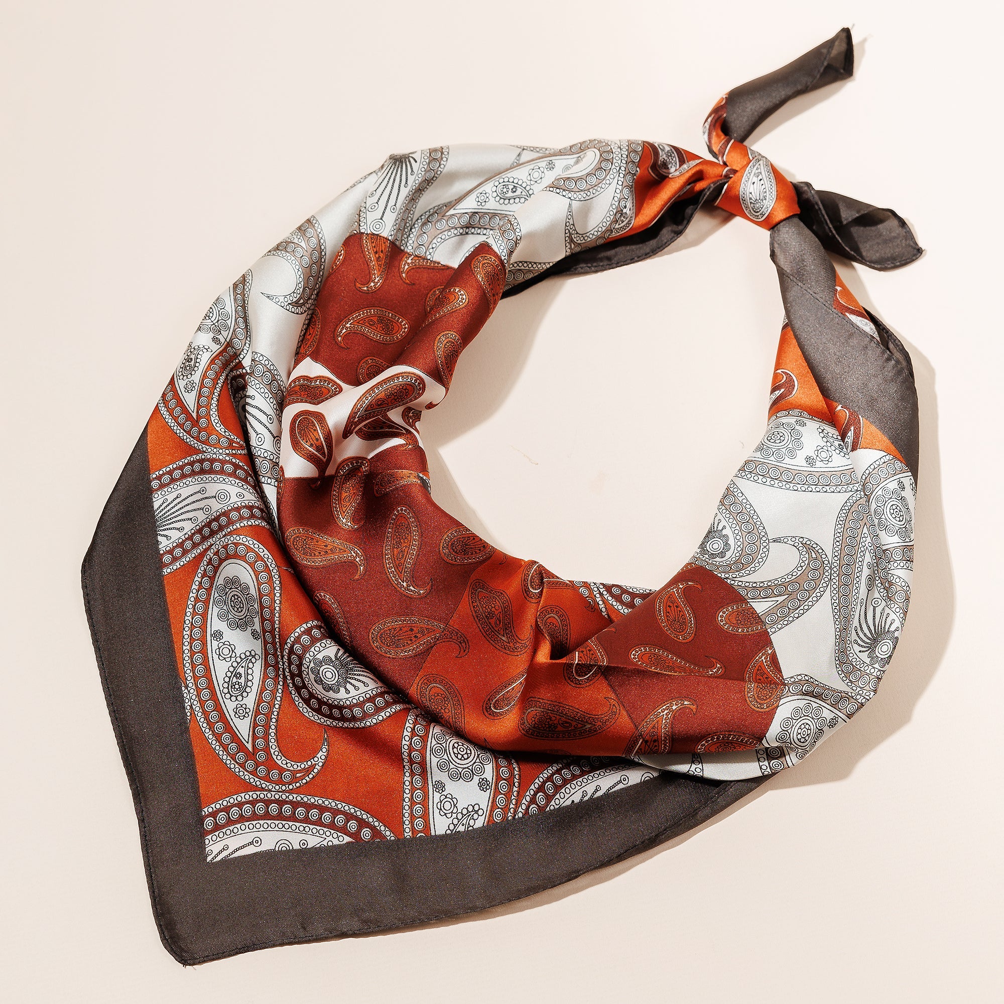 Chic Clover Paisley Print Square Scarf