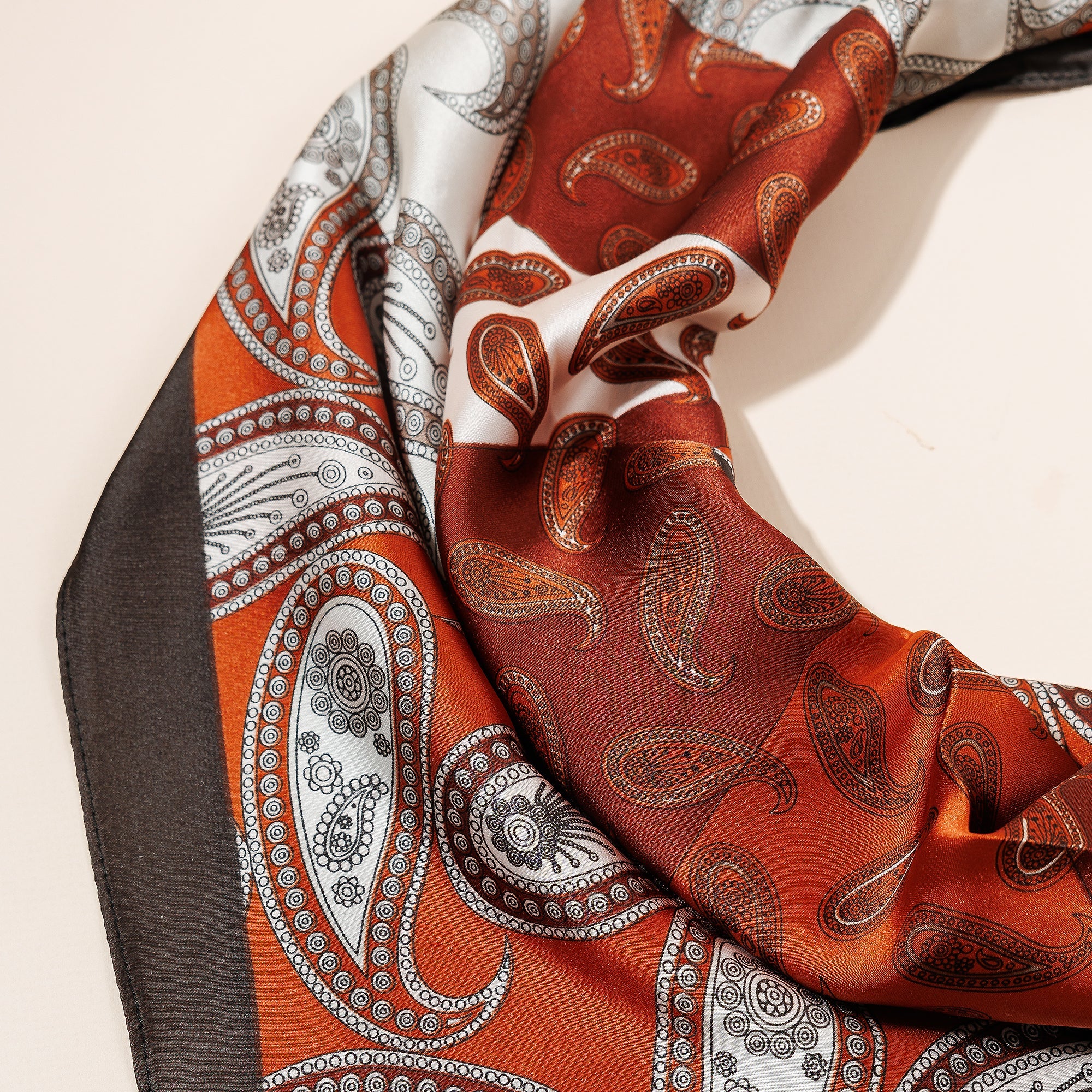 Chic Clover Paisley Print Square Scarf