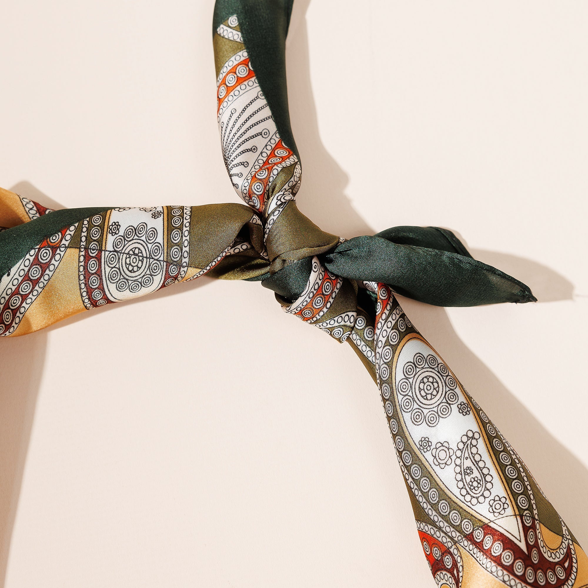 Chic Clover Paisley Print Square Scarf