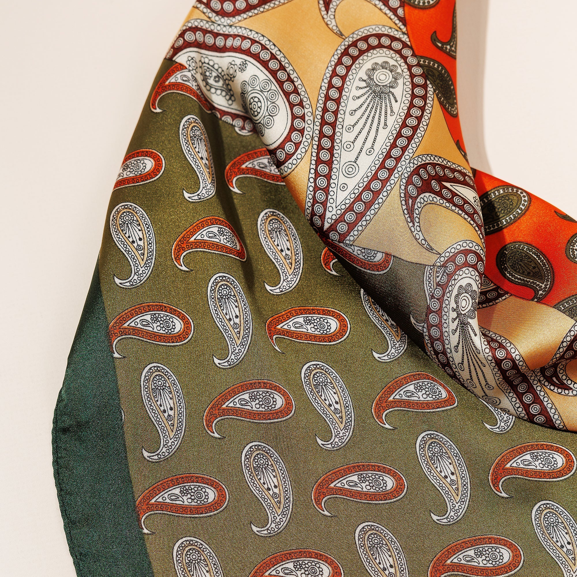 Clover Paisley Print Square Scarf