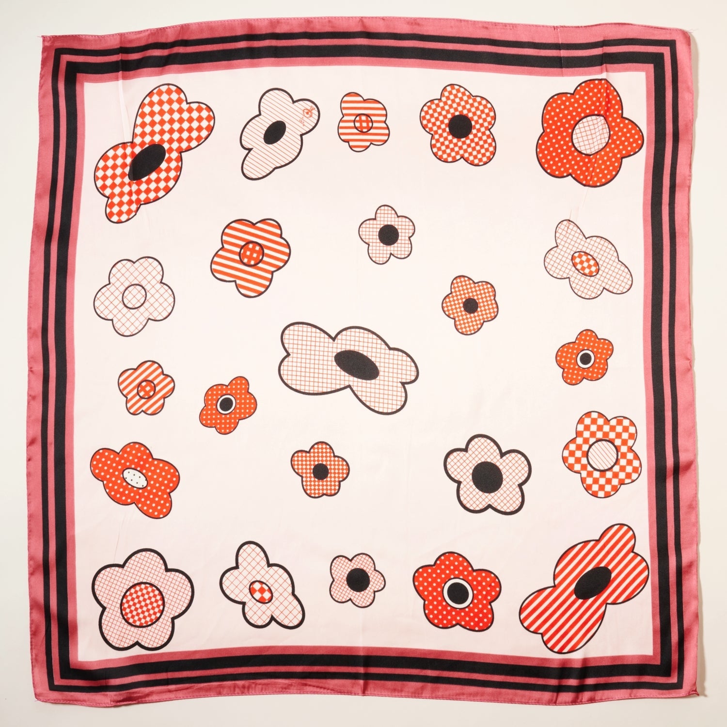 Elegant Flower Pattern Square Scarf