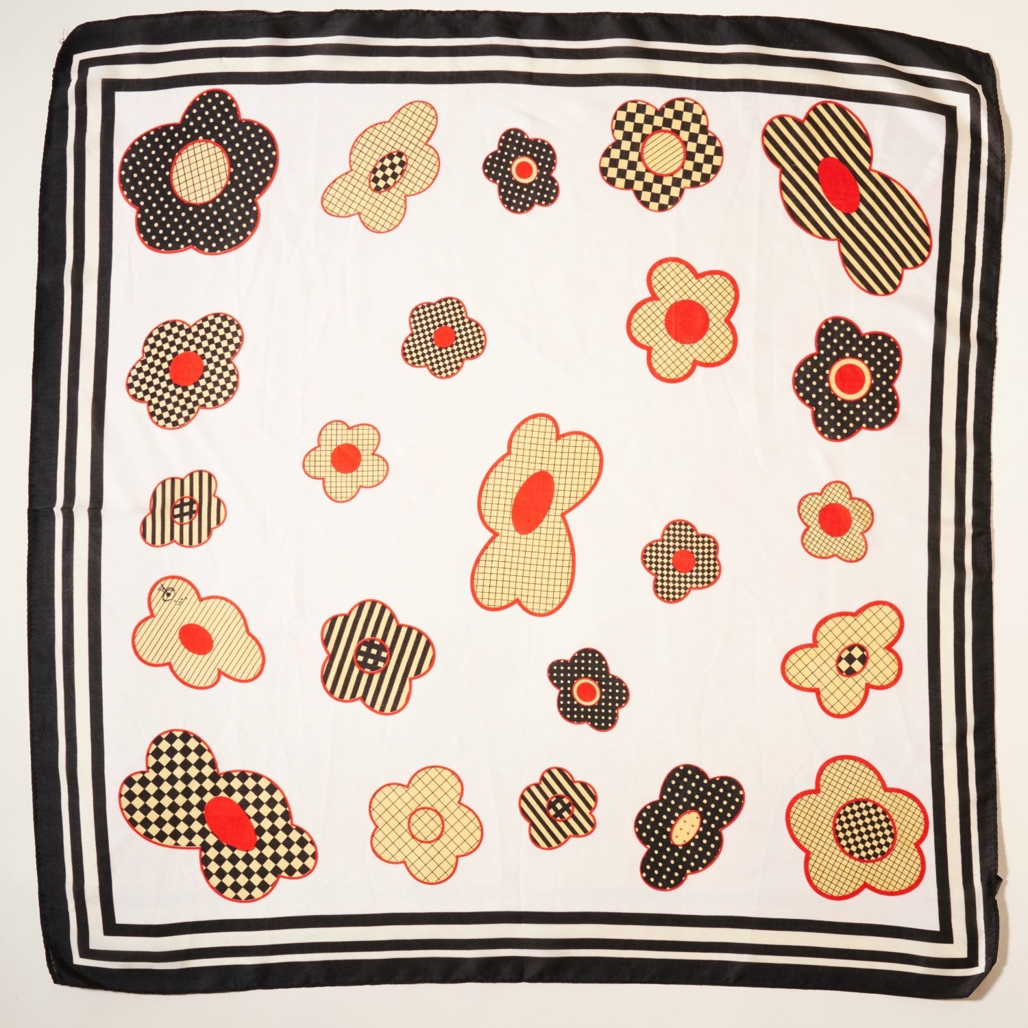 Elegant Flower Pattern Square Scarf