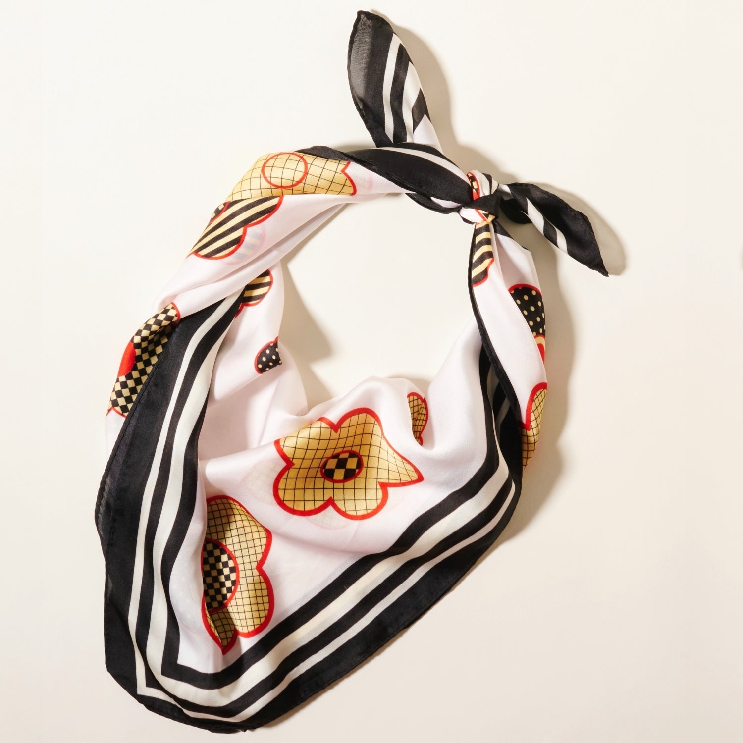 Elegant Flower Pattern Square Scarf