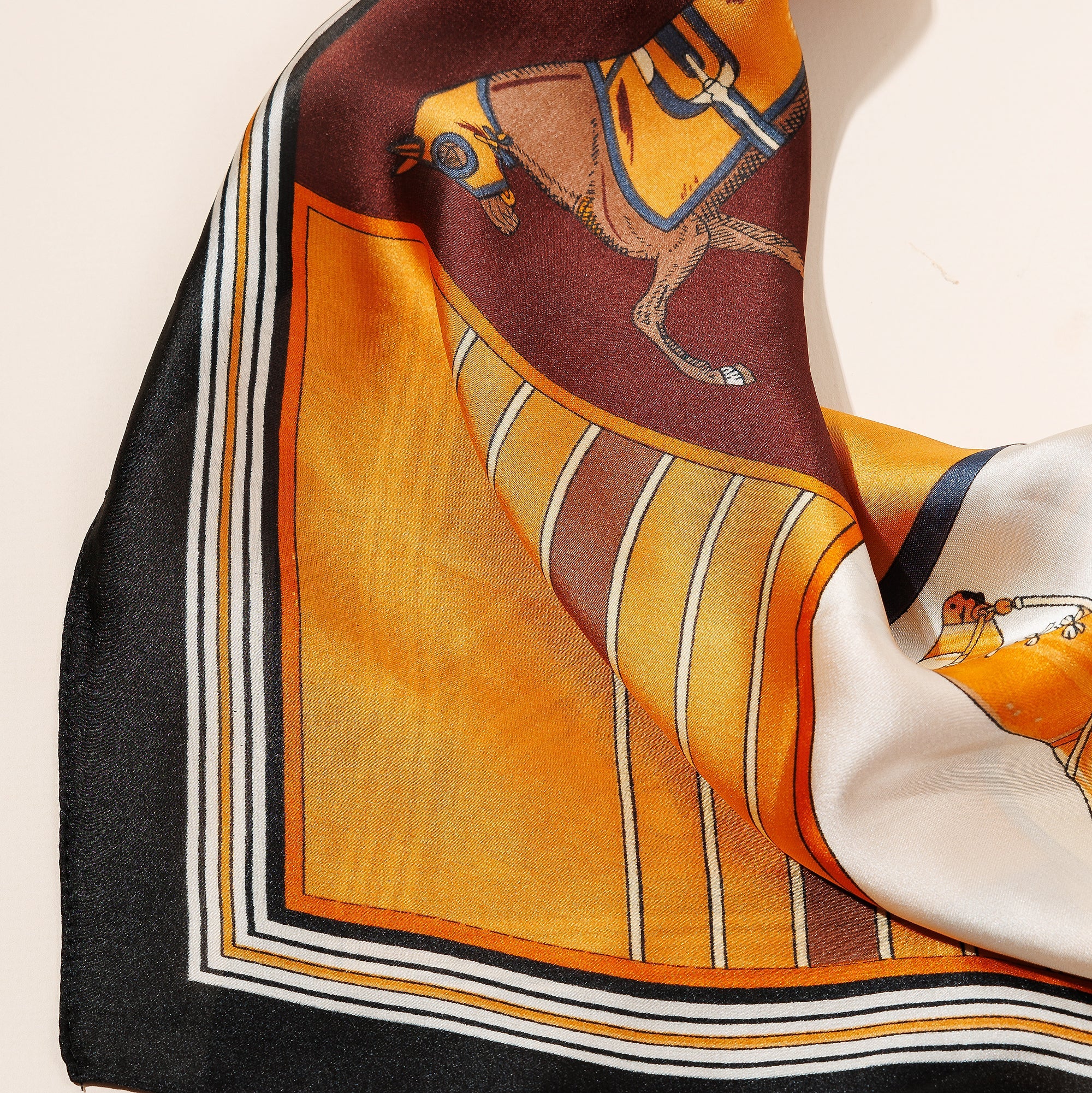 Multi Horse Print Square Scarf