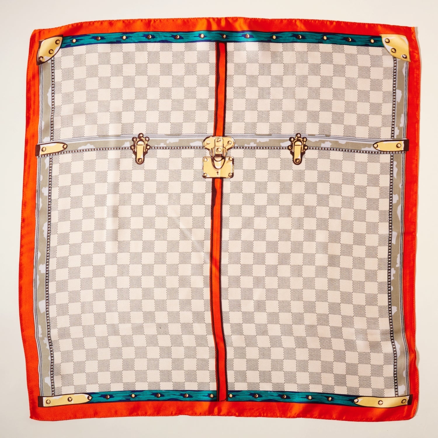 Stylish Chest Box Print Square Scarf