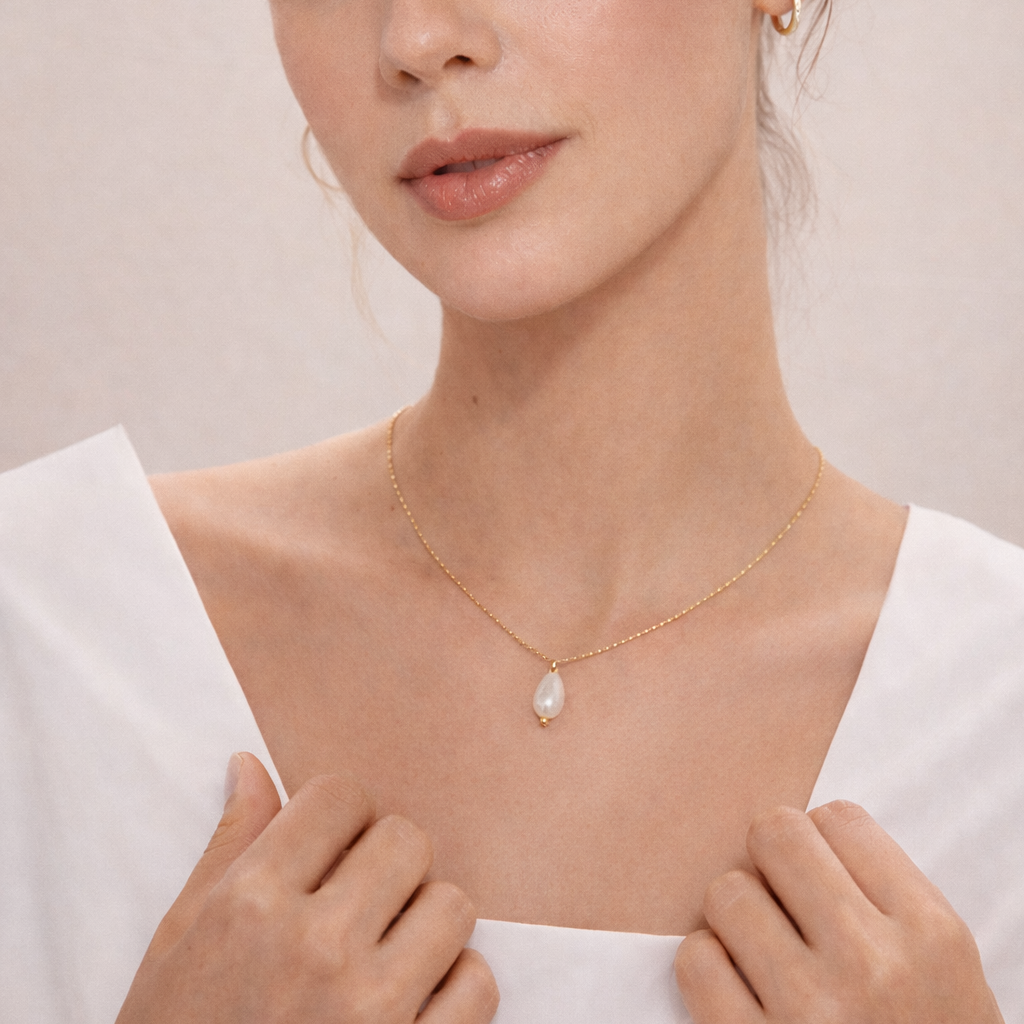 Drop Necklace | Gold Dipped Freshwater Pearl Jewelry