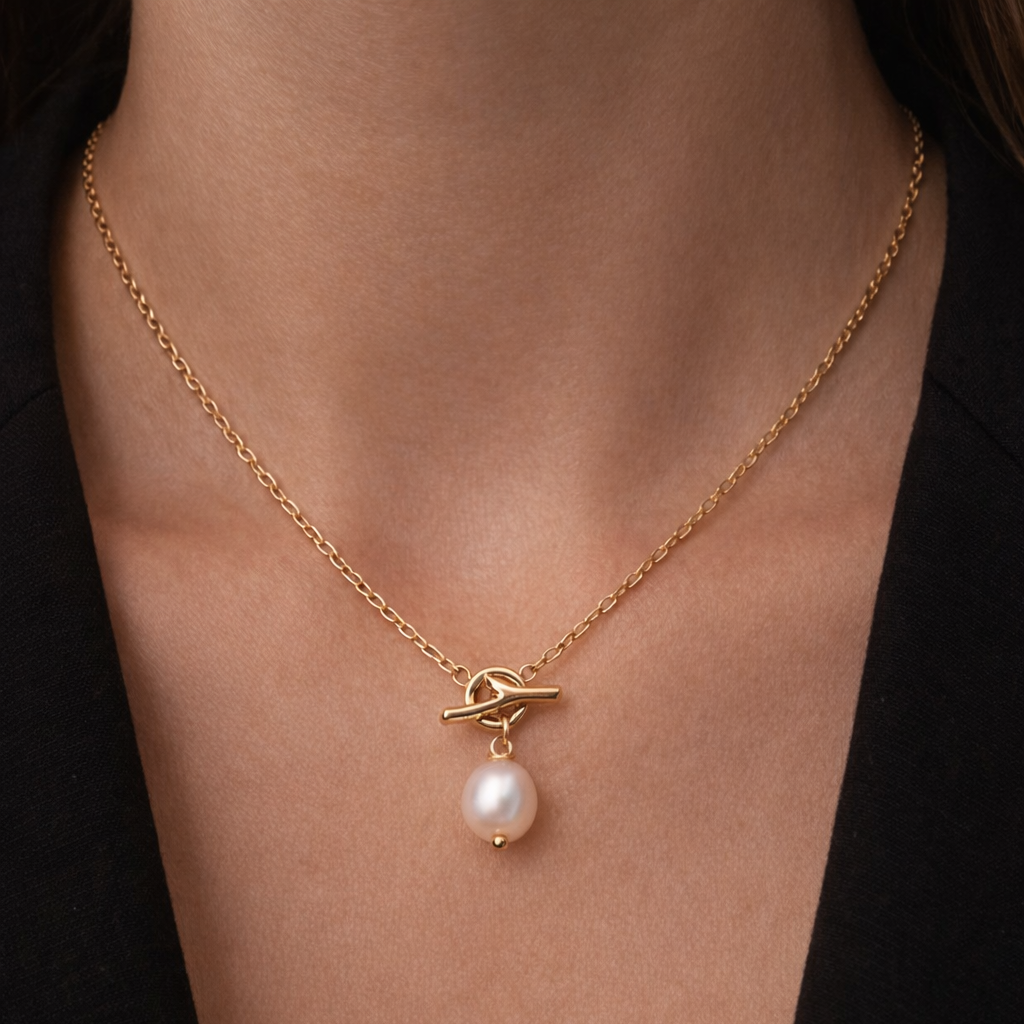 Lumi Toggle Necklace | Gold Dipped Freshwater Pearl Jewelry
