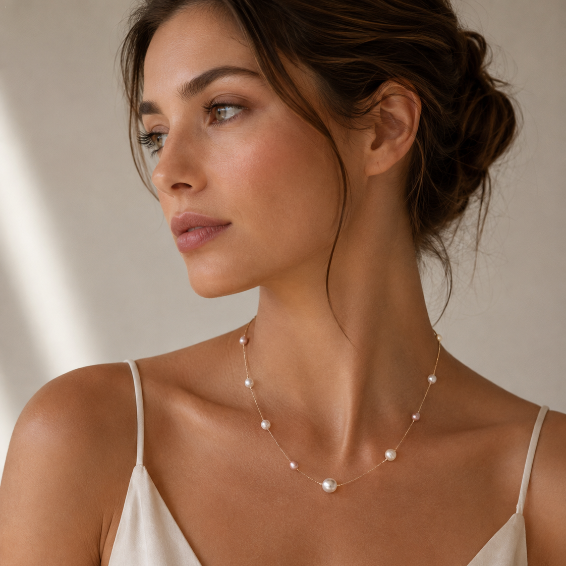 Freshwater Pearl Confetti Station Necklace | Pearl Jewelry