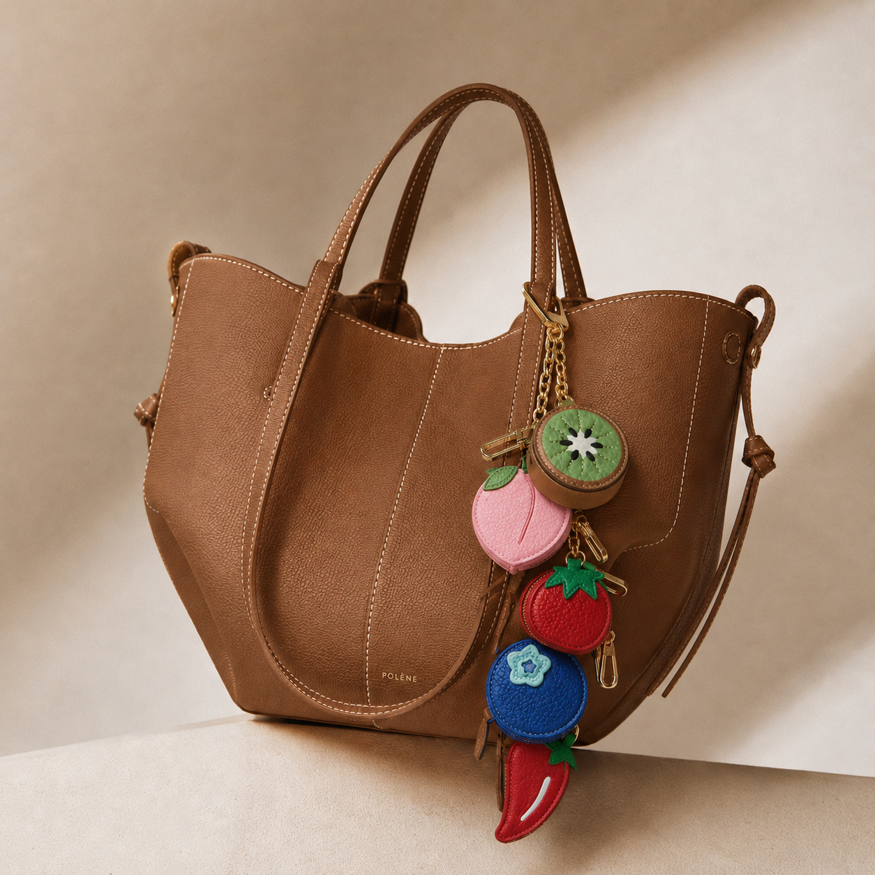 New Mixed Fruit Coin Purse Keychain | Vegan Leather Mini Bag charm