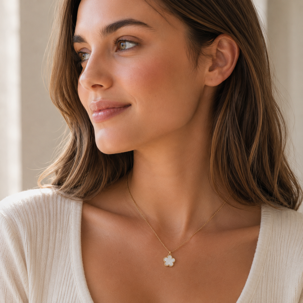 Five Leaflet Clover Pendant Necklace | Lucky Charm Jewelry