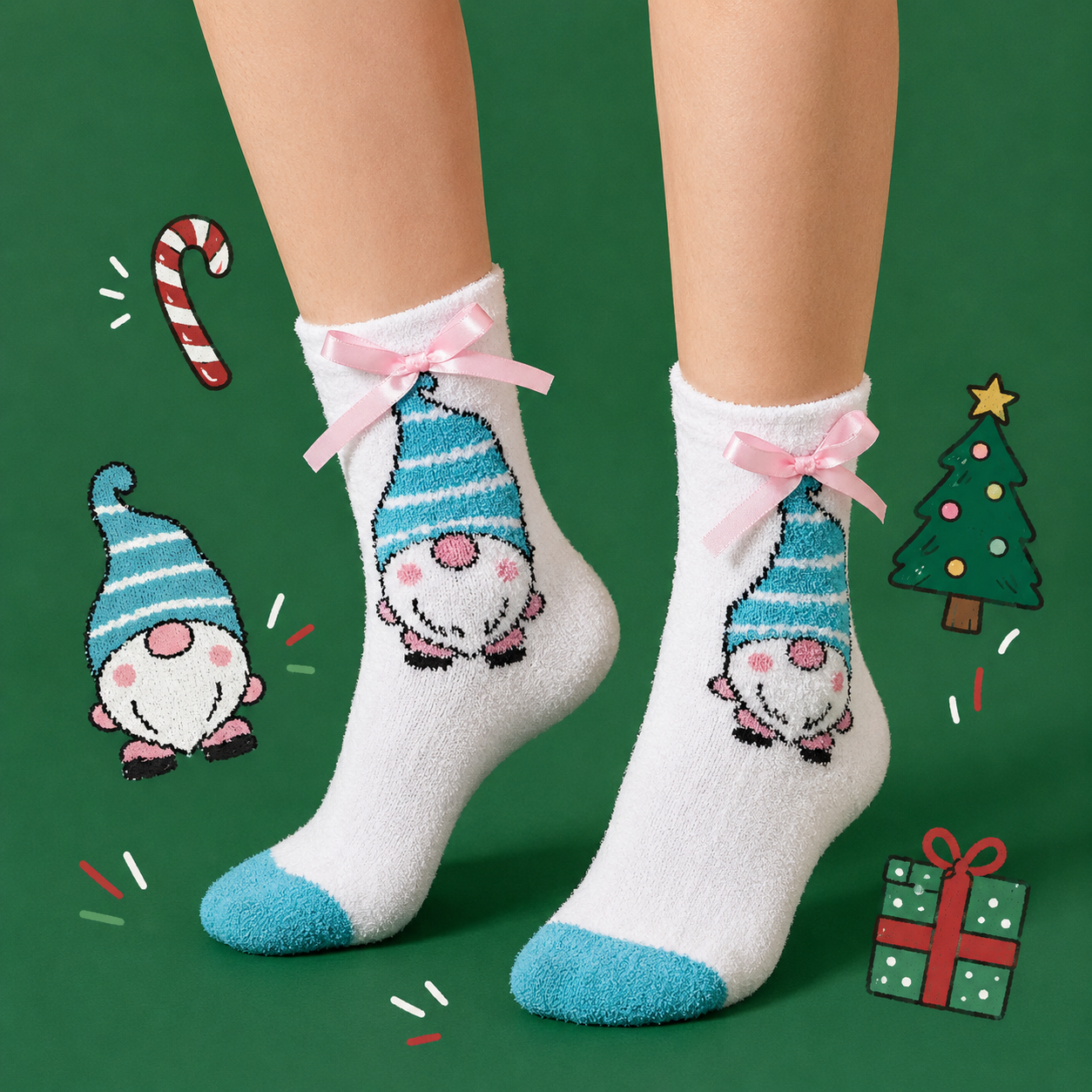 4-in-1 Holiday Santa Baby Socks Gift Bundle | Assorted Christmas Gift Set