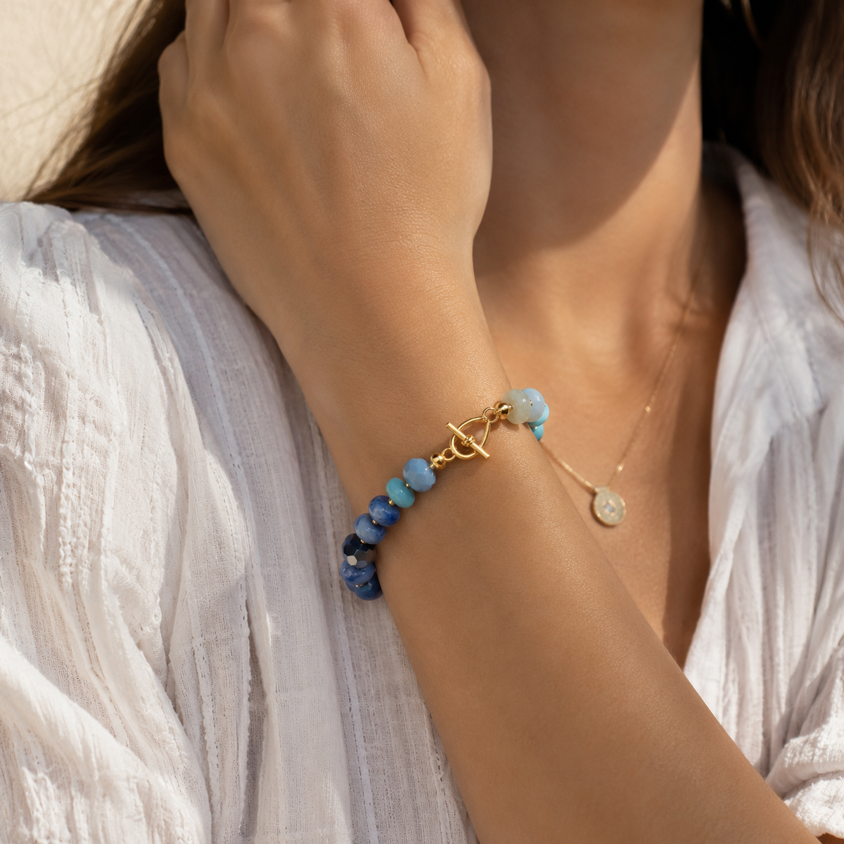 Multicolored Bead Toggle Stretch Bracelet | Beaded Jewelry